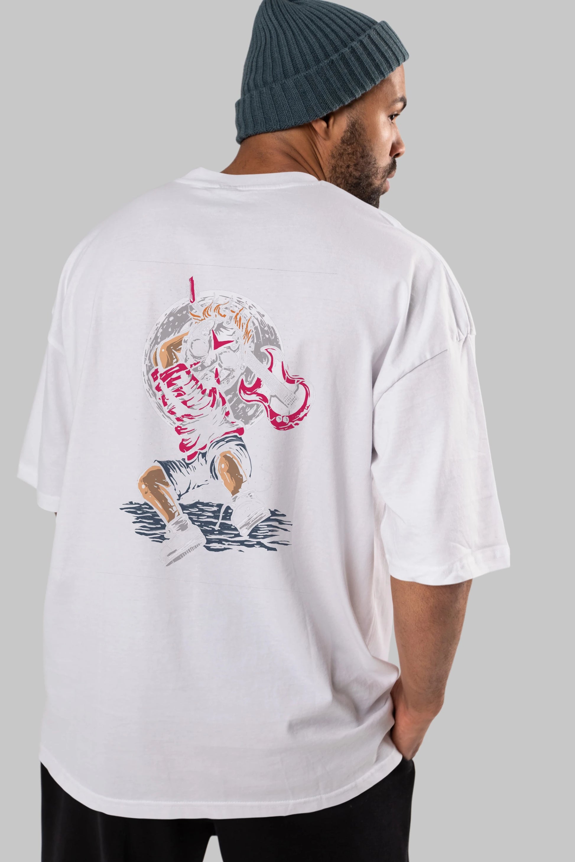 Break The Noise Arka Baskılı Oversize t-shirt Erkek Kadın Unisex %100 Pamuk