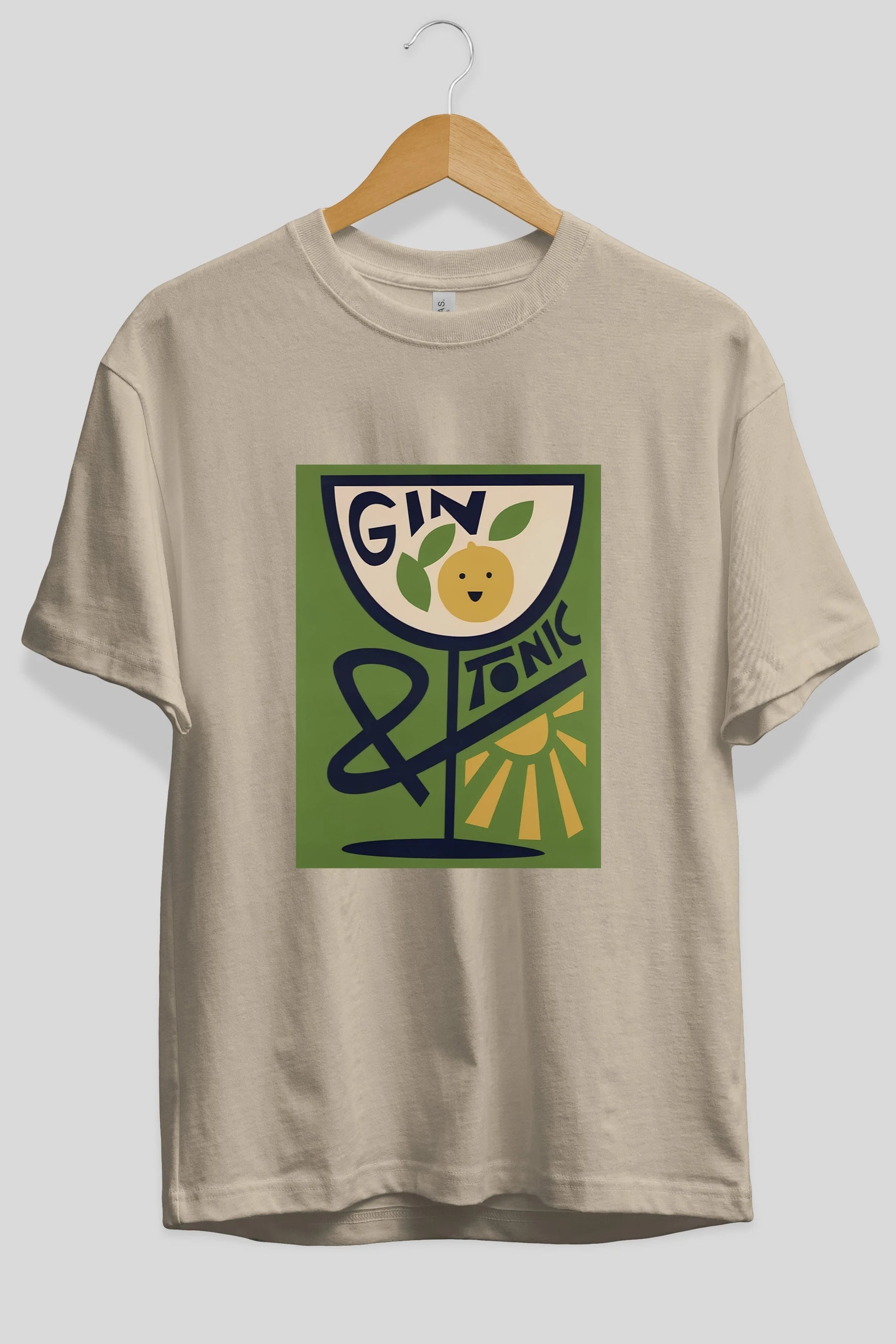 Gin Tonic 3 Ön Baskılı Oversize t-shirt Erkek Kadın Unisex %100 Pamuk Bisiklet Yaka tişort