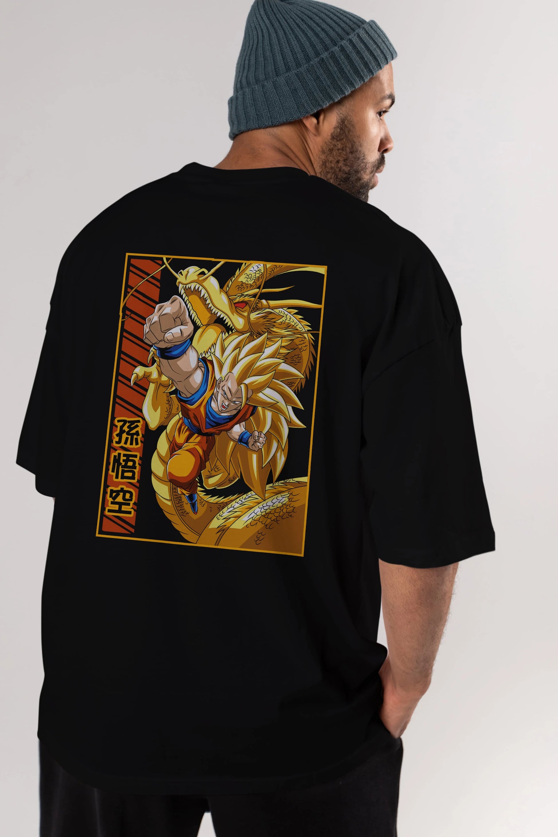 DragonBall Goku Anime Arka Baskılı Oversize t-shirt Erkek Kadın Unisex