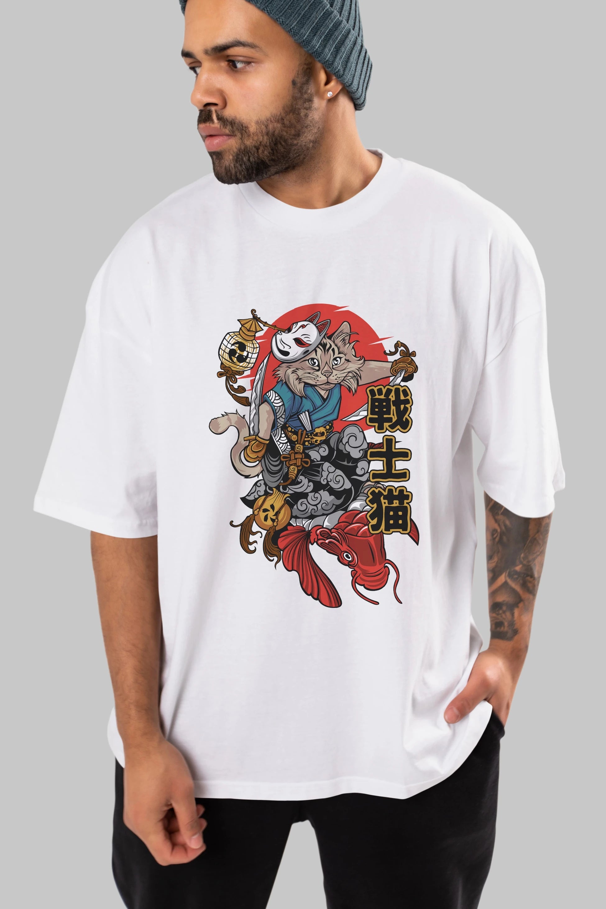 TRIBAL (2) Anime Ön Baskılı Oversize t-shirt %100 pamuk Erkek Kadın Unisex