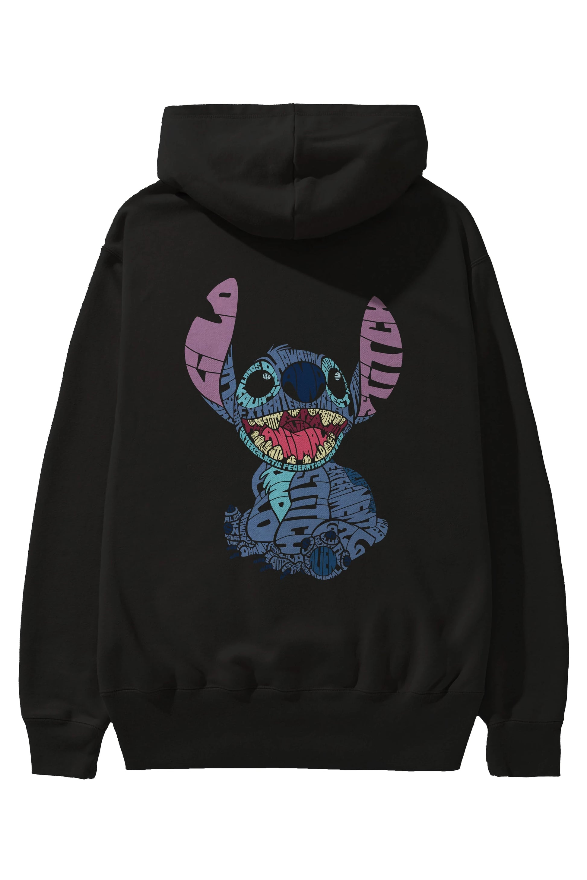 Stitch Arka Baskılı Hoodie Oversize Kapüşonlu Sweatshirt Erkek Kadın Unisex