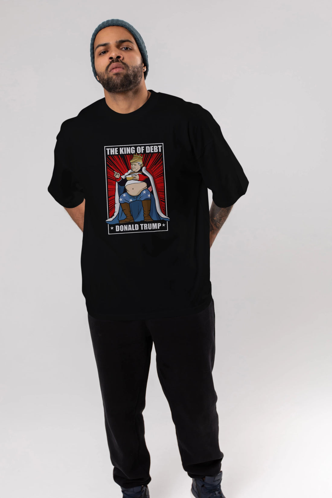 Trump King Ön Baskılı Oversize t-shirt Erkek Kadın Unisex %100 Pamuk tişort