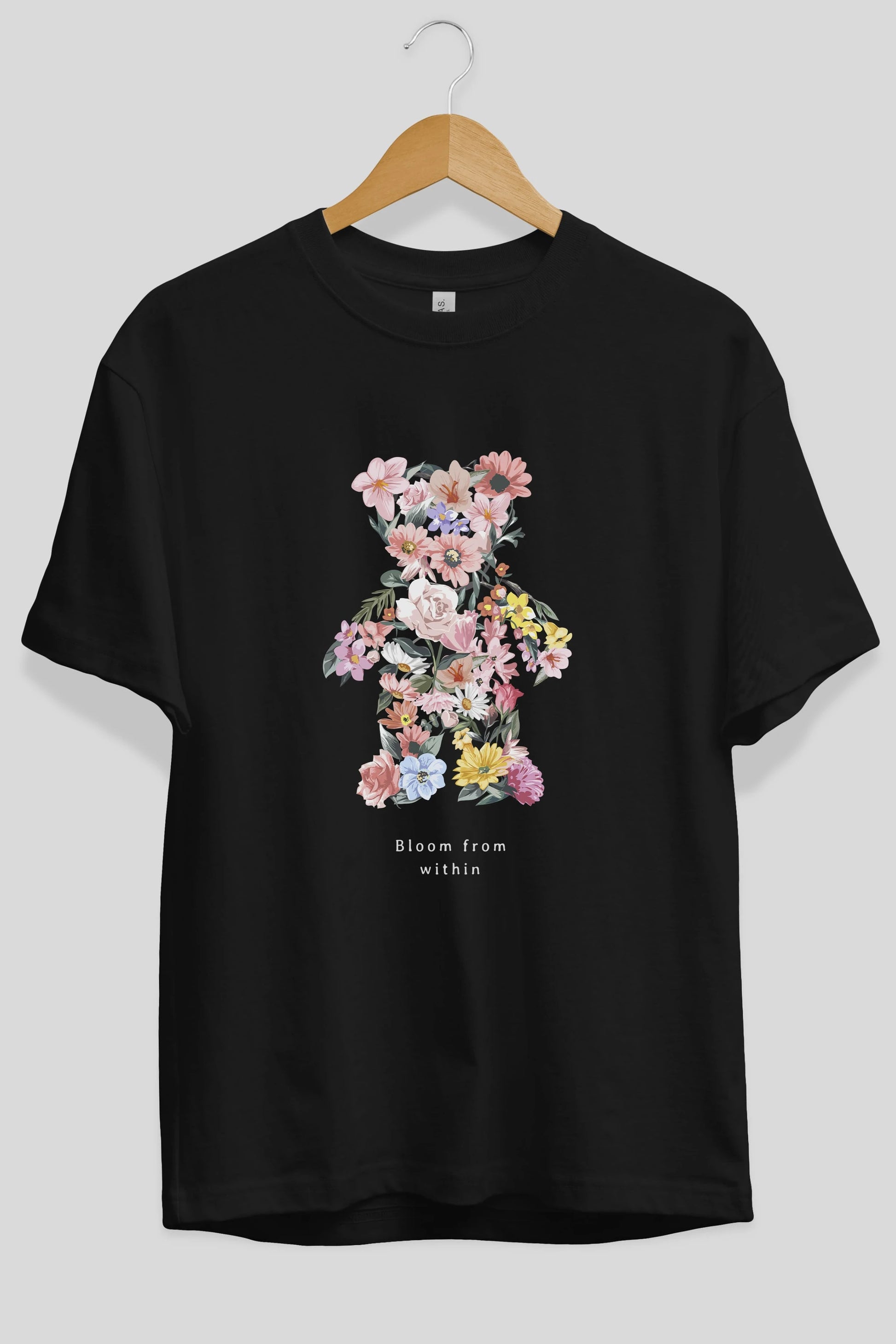 Bloom from Bear Ön Baskılı Oversize t-shirt Erkek Kadın Unisex