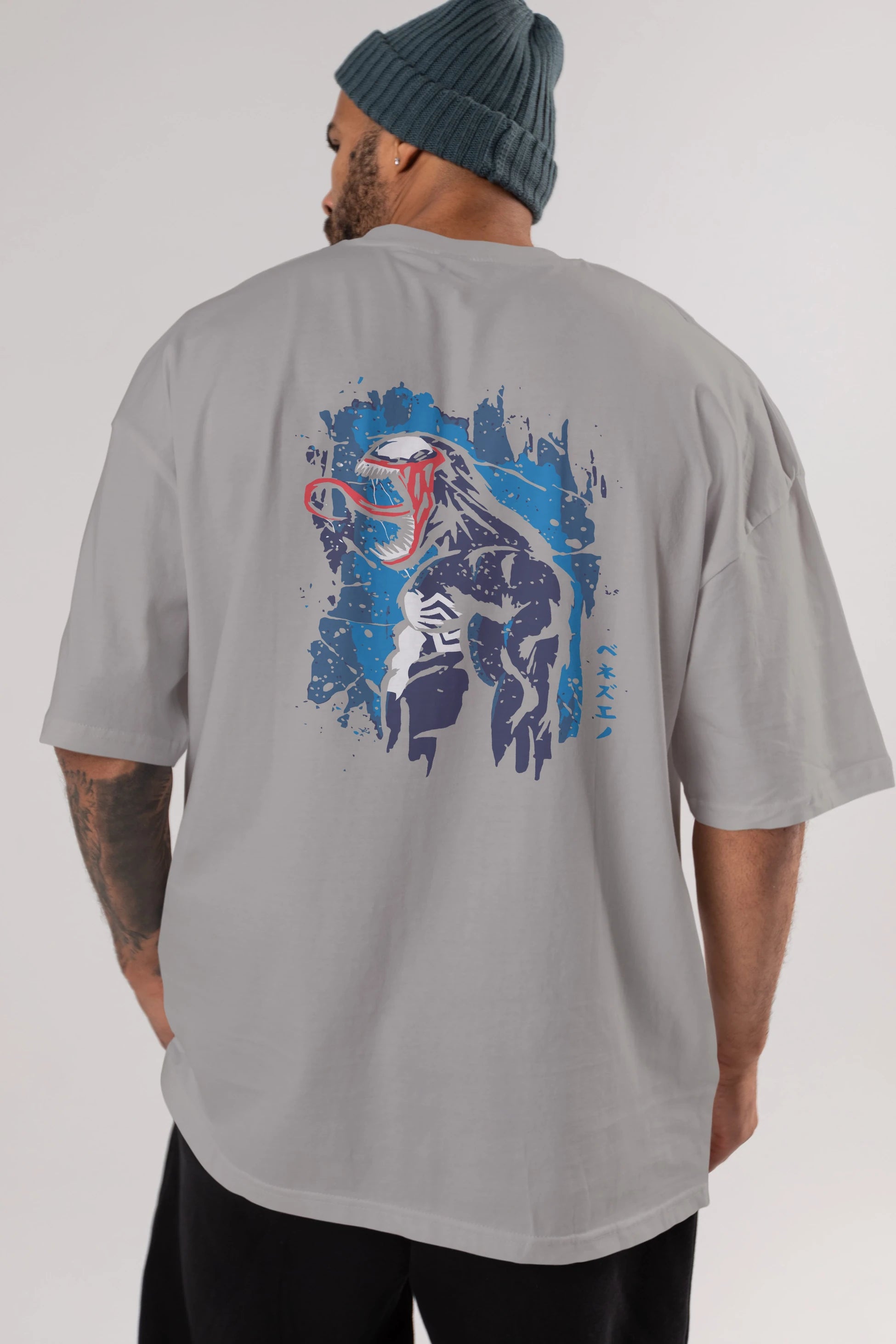 Venom (24) Arka Baskılı Oversize t-shirt Erkek Kadın Unisex %100 Pamuk Bisiklet Yaka tişort