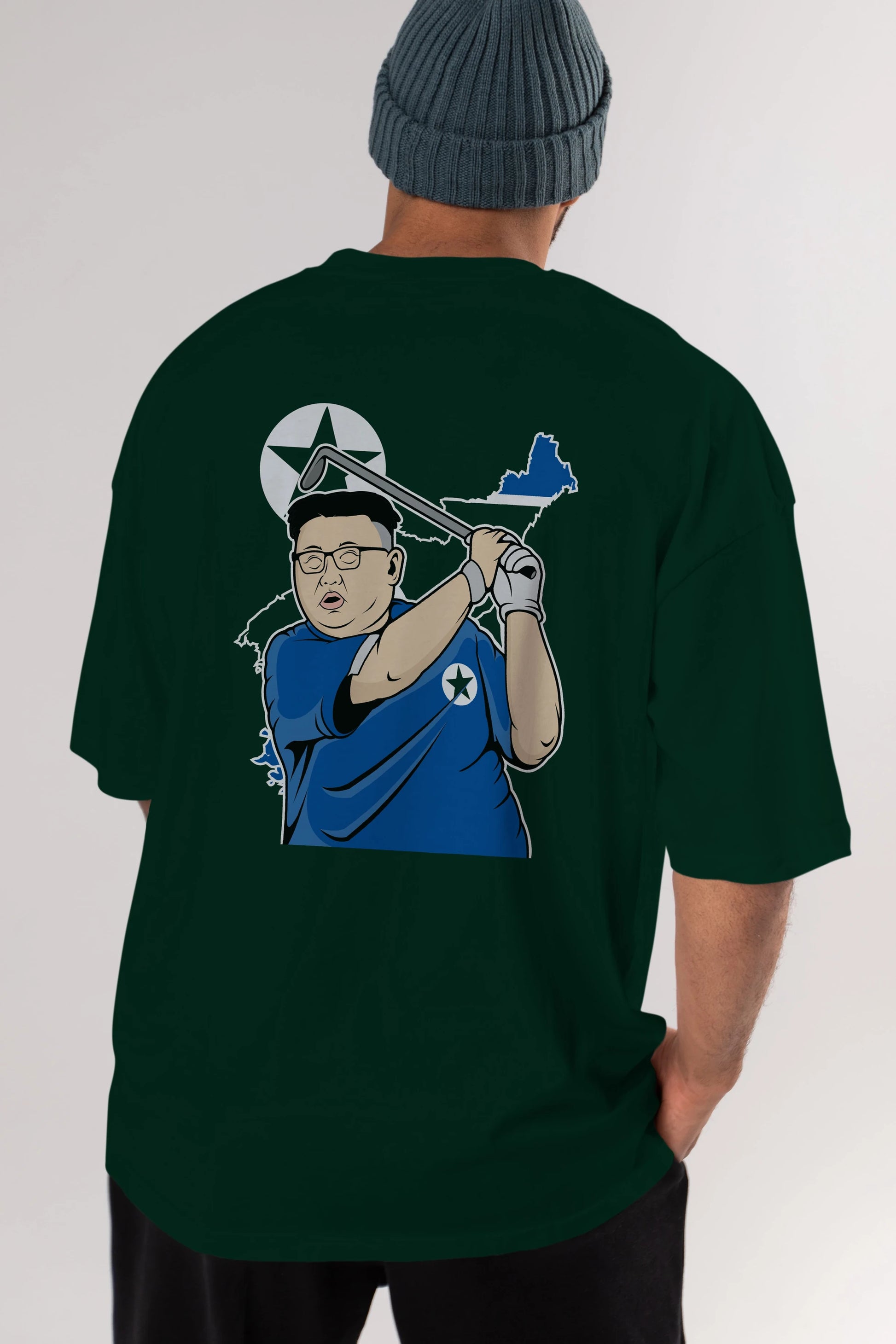 Kim Golf Arka Baskılı Oversize t-shirt Erkek Kadın Unisex %100 Pamuk tişort