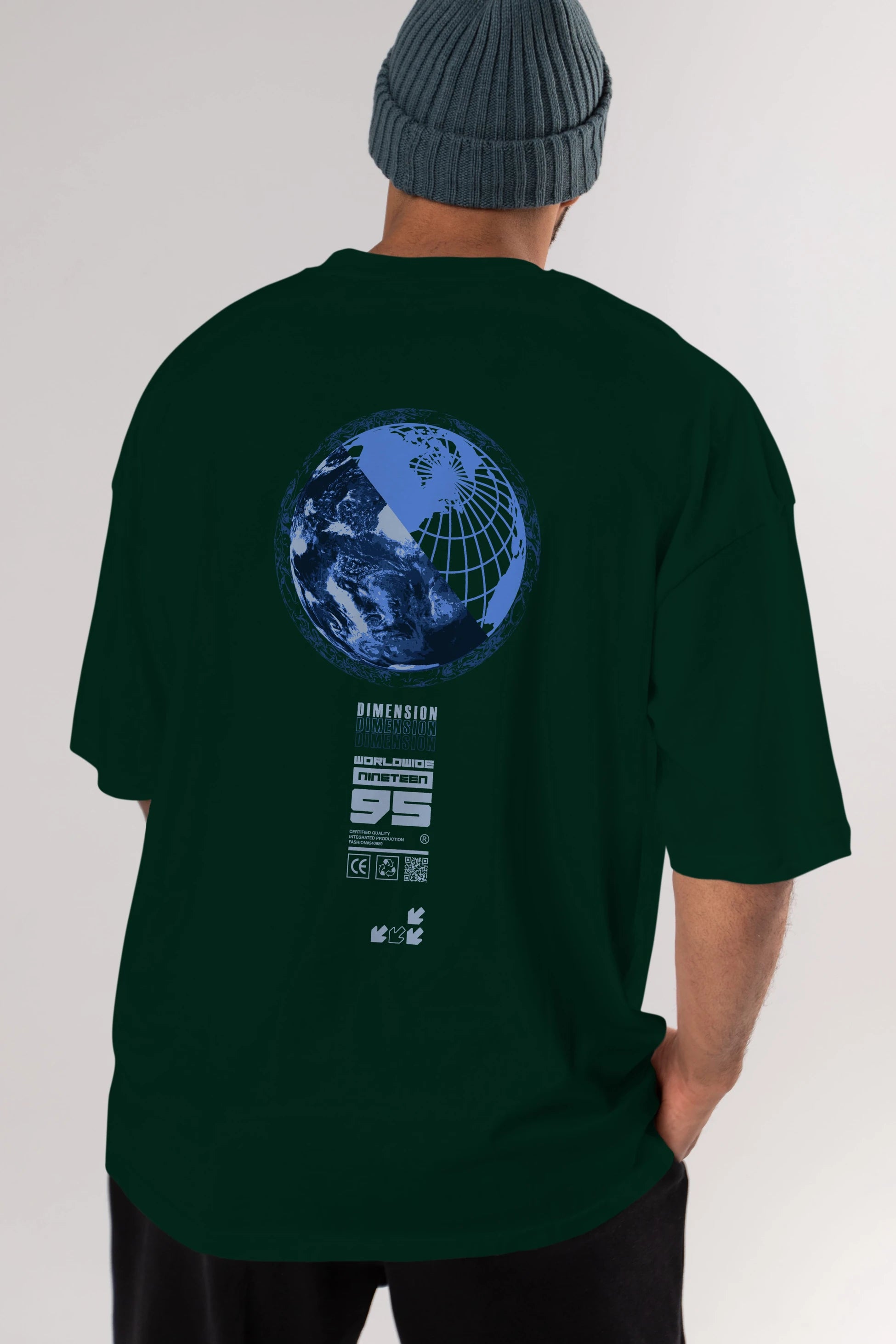 Dimension 95 Arka Baskılı Oversize t-shirt Erkek Kadın Unisex