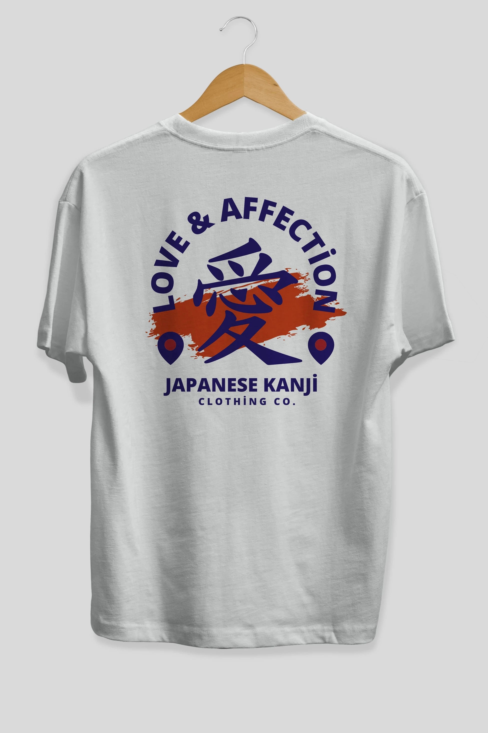 Love Affection Japanese Yazılı Arka Baskılı Oversize t-shirt Erkek Kadın Unisex