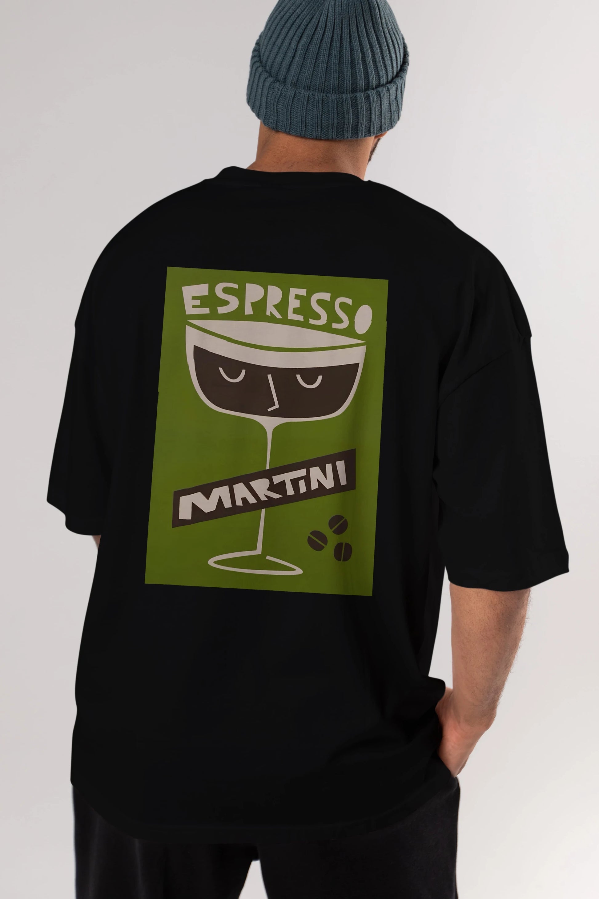 Espresso Martini 2 Arka Baskılı Oversize t-shirt Erkek Kadın Unisex %100 Pamuk Bisiklet Yaka tişort