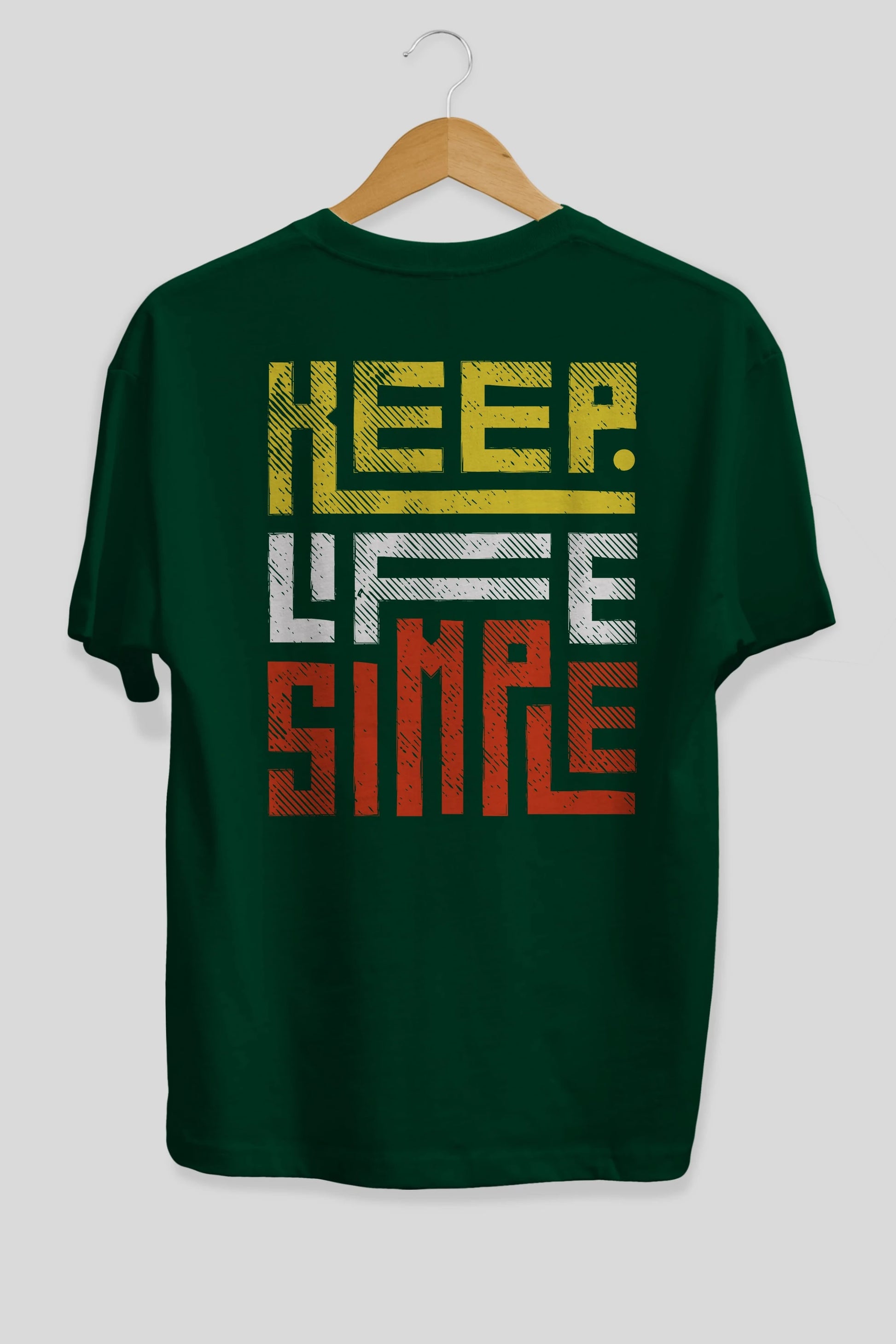 Keep Life Simple Yazılı Arka Baskılı Oversize t-shirt Erkek Kadın Unisex