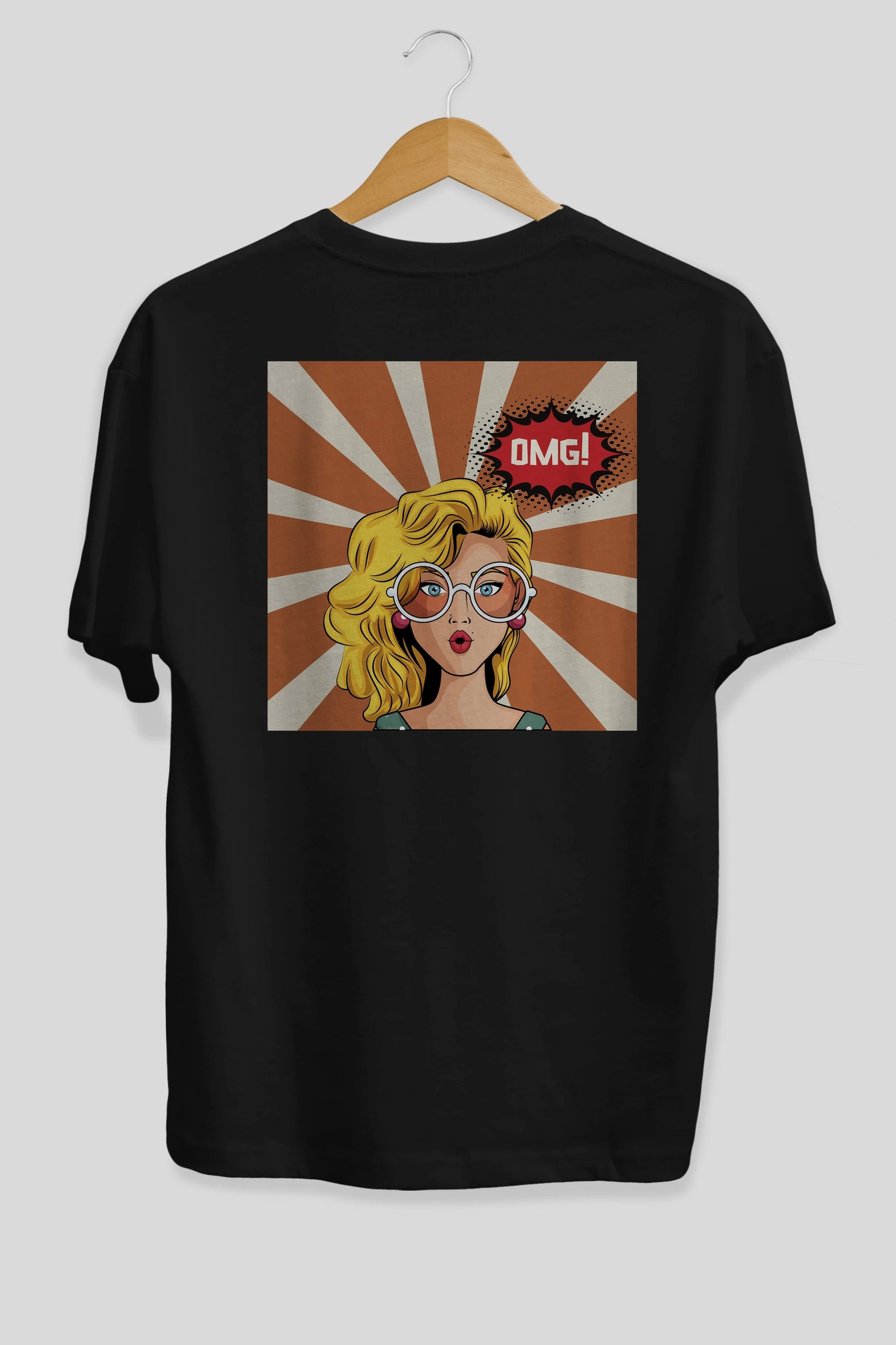 OMG Yazılı Retro Arka Baskılı Oversize t-shirt Erkek Kadın Unisex
