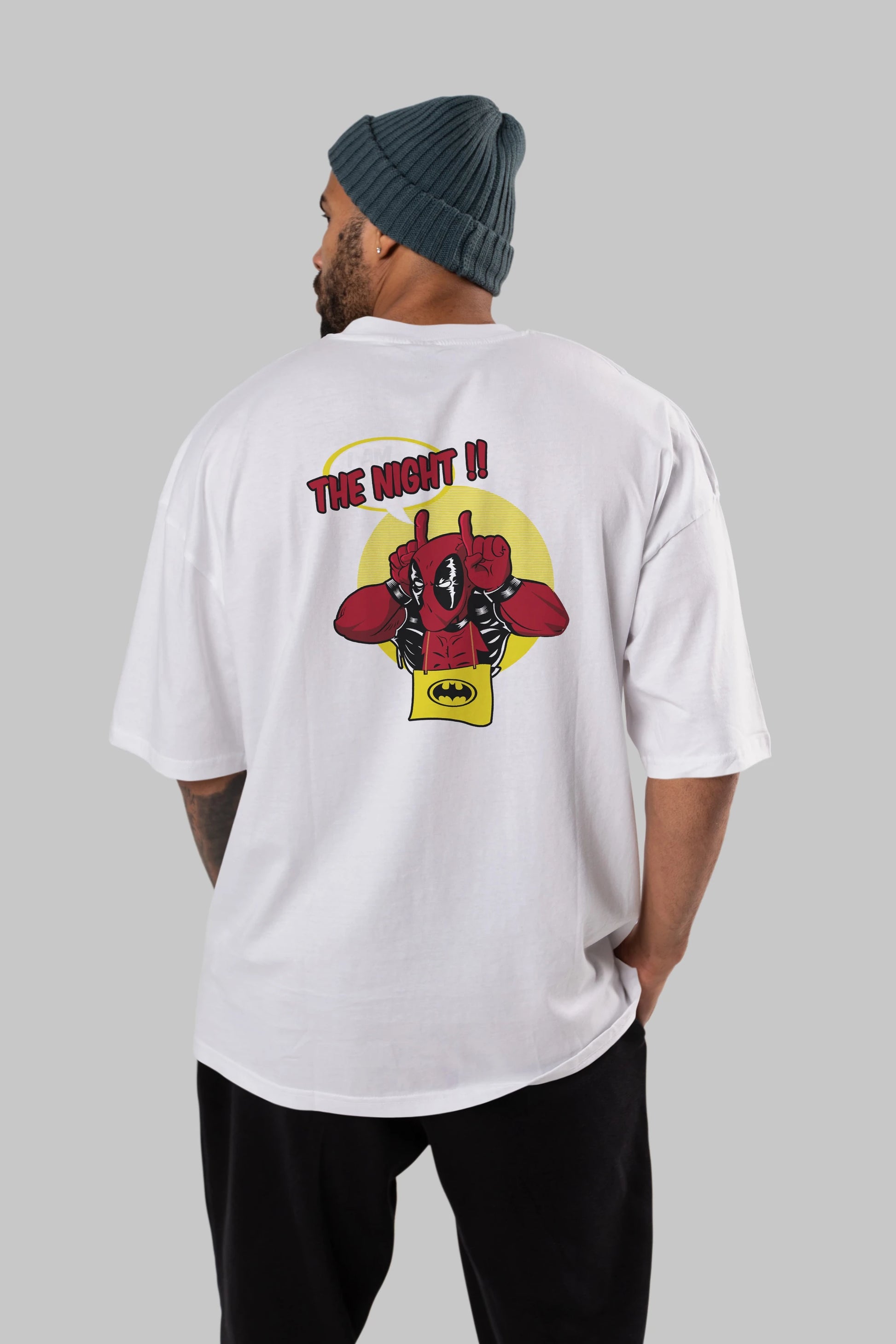 Deadpool (1) Arka Baskılı Oversize t-shirt Erkek Kadın Unisex %100 Pamuk Bisiklet Yaka tişort