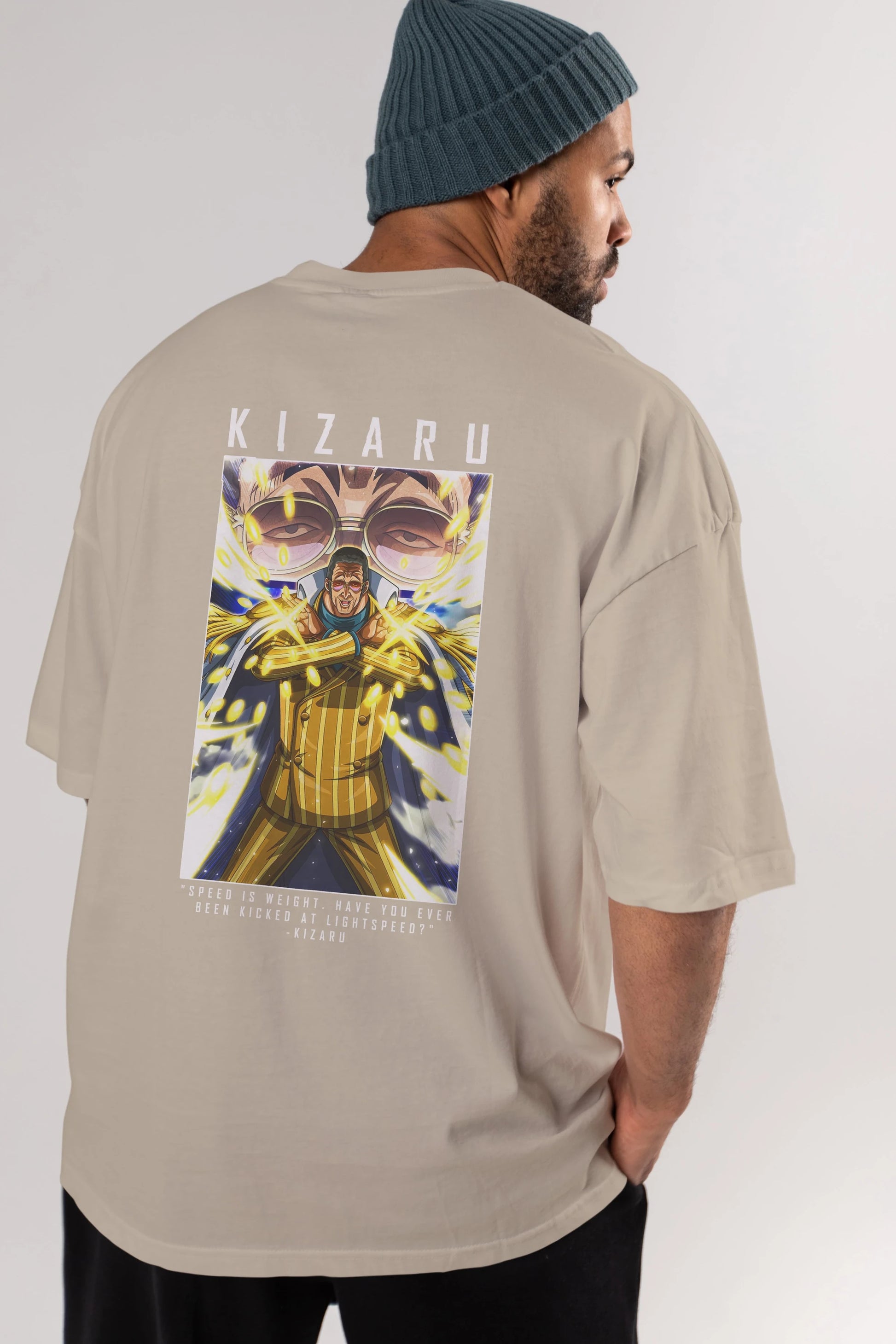 Kizaru Anime Arka Baskılı Oversize t-shirt Erkek Kadın Unisex %100 pamuk tişort