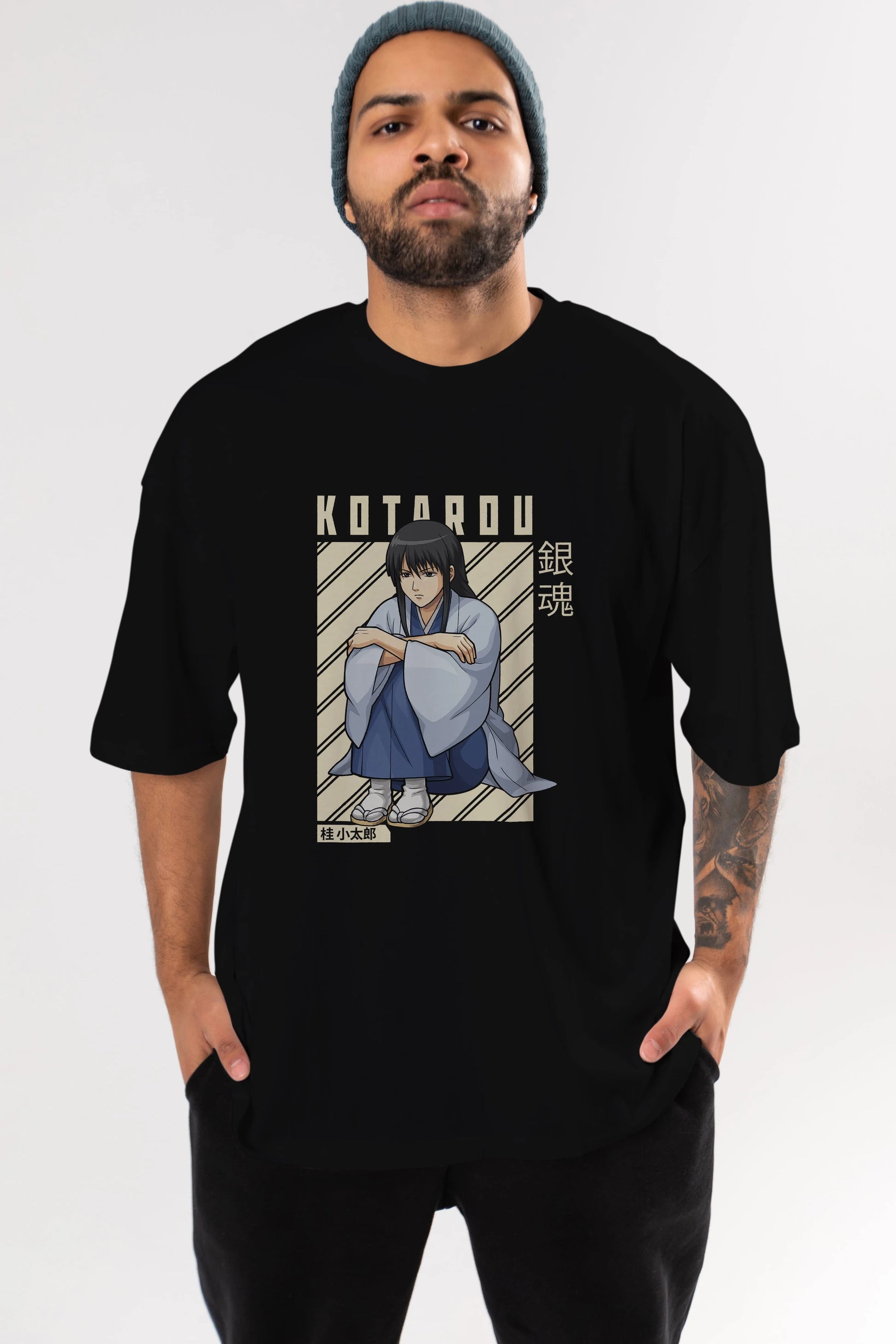 Kotarou Katsura GINTAMA Anime Ön Baskılı Oversize t-shirt %100 pamuk Erkek Kadın Unisex