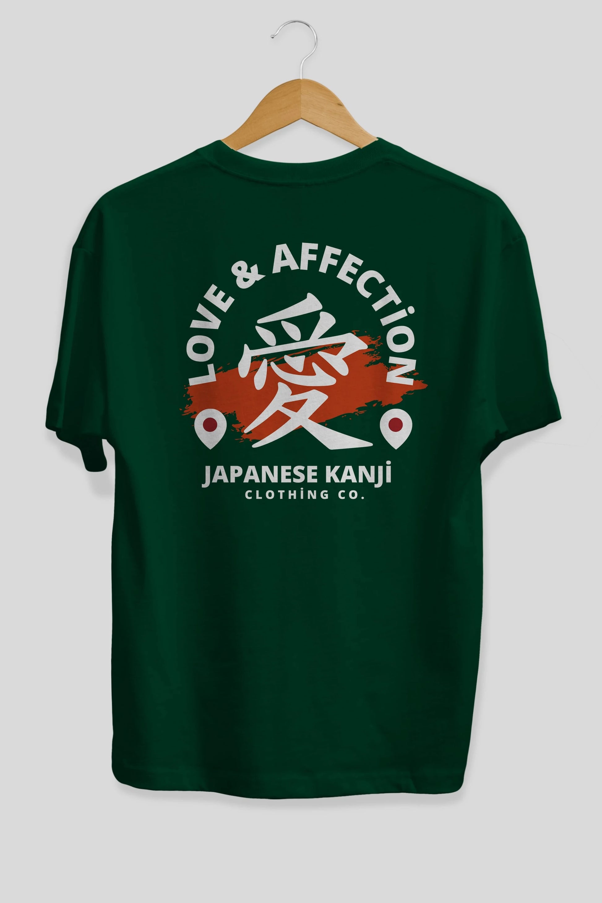 Love Affection Japanese Yazılı Arka Baskılı Oversize t-shirt Erkek Kadın Unisex