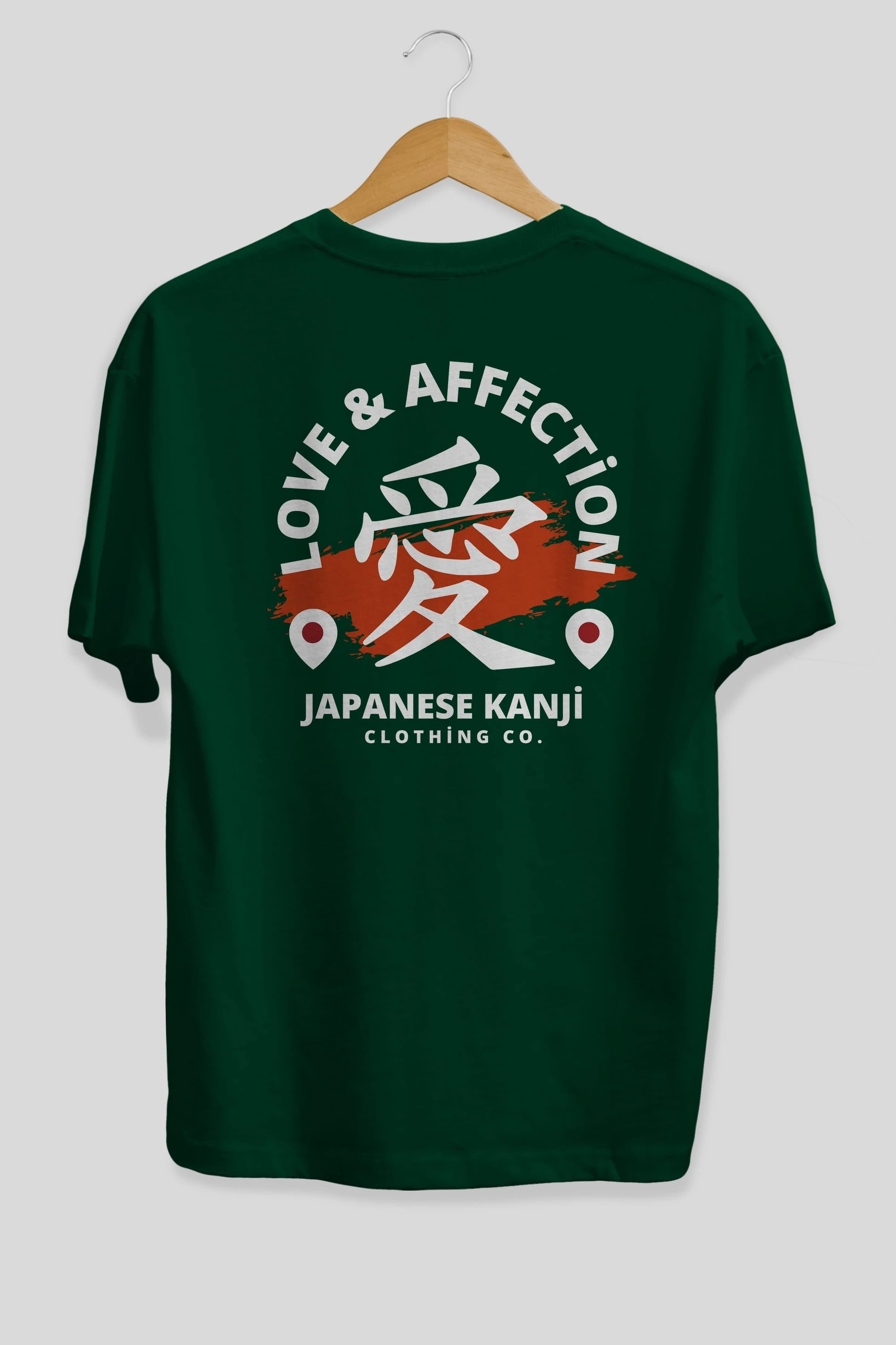 Love Affection Japanese Yazılı Arka Baskılı Oversize t-shirt Erkek Kadın Unisex