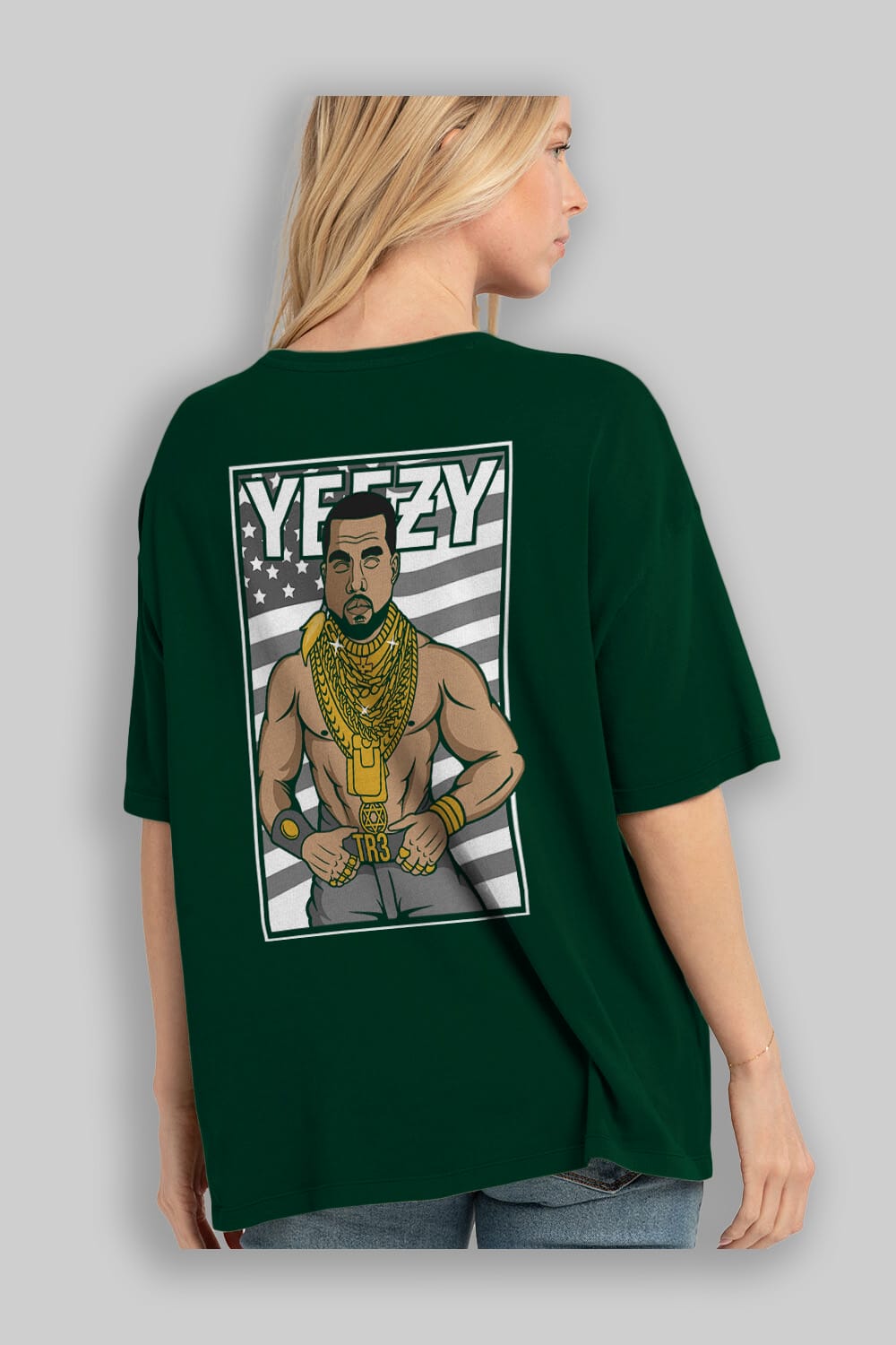 Mr.T Arka Baskılı Oversize t-shirt Erkek Kadın Unisex %100 Pamuk tişort