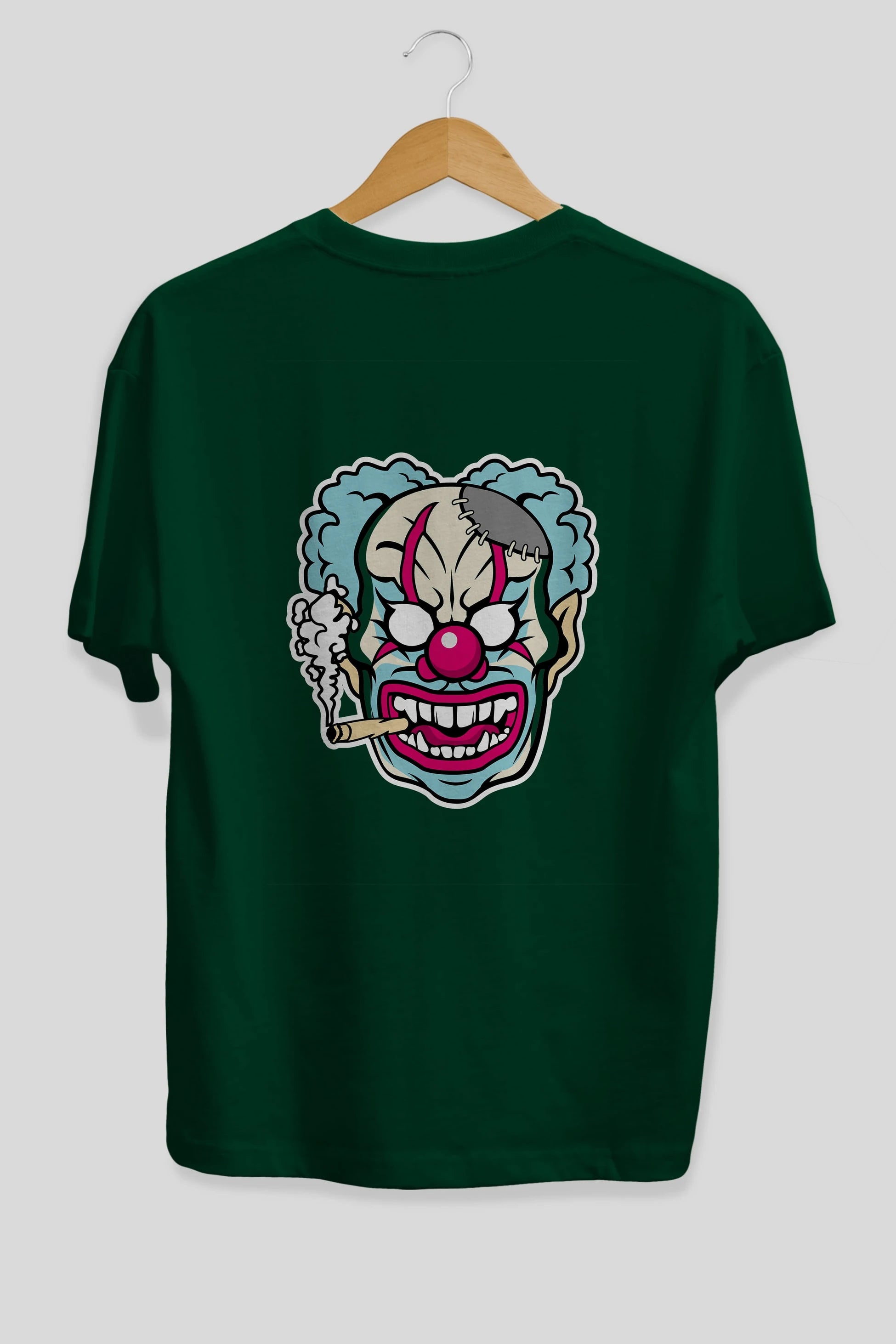 Clown Beast Arka Baskılı Oversize t-shirt Erkek Kadın Unisex %100 Pamuk tişort
