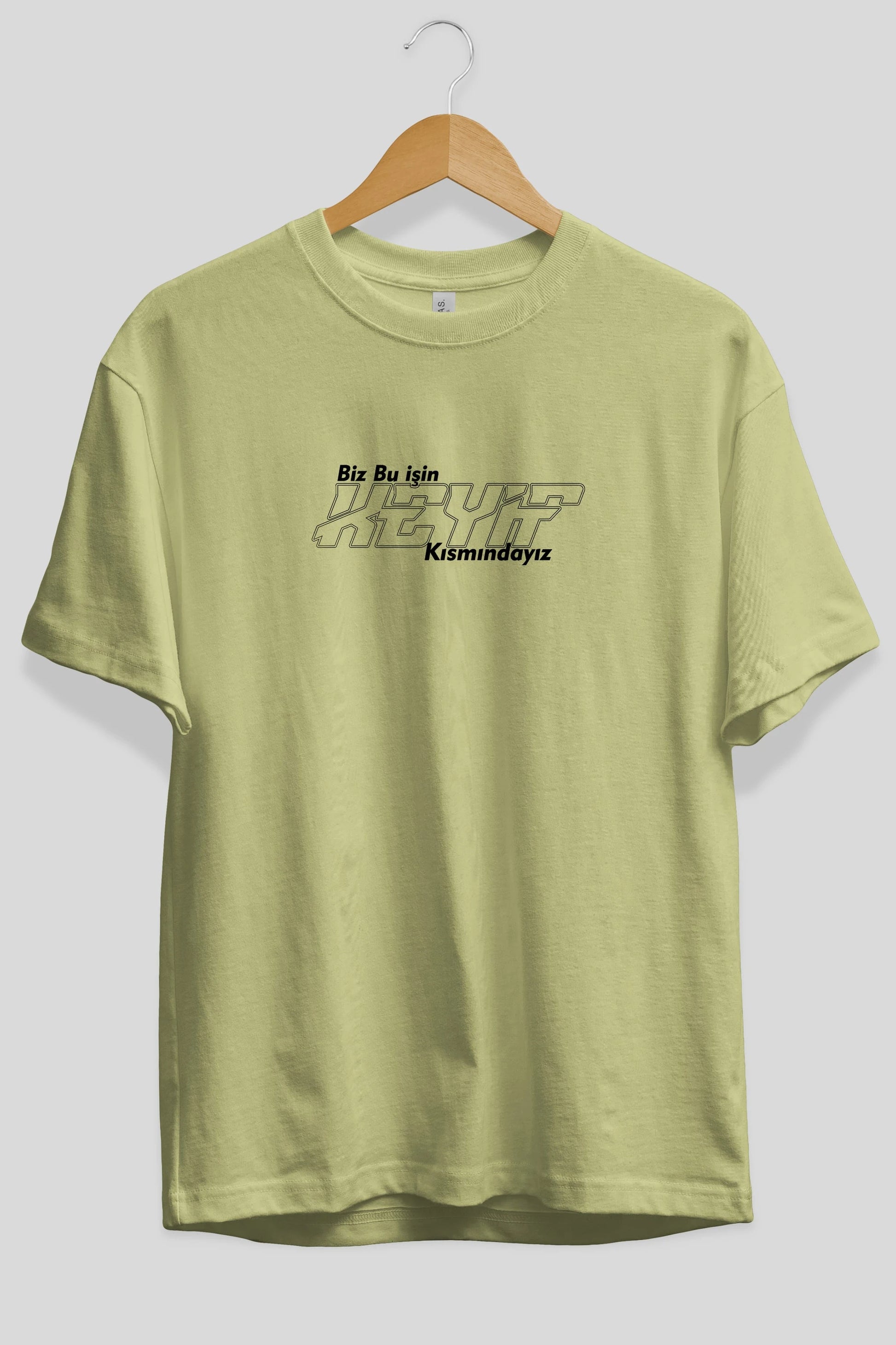 Biz Bu İşin Keyif Kısmındayız Ön Baskılı Oversize t-shirt %100 pamuk Erkek Kadın Unisex