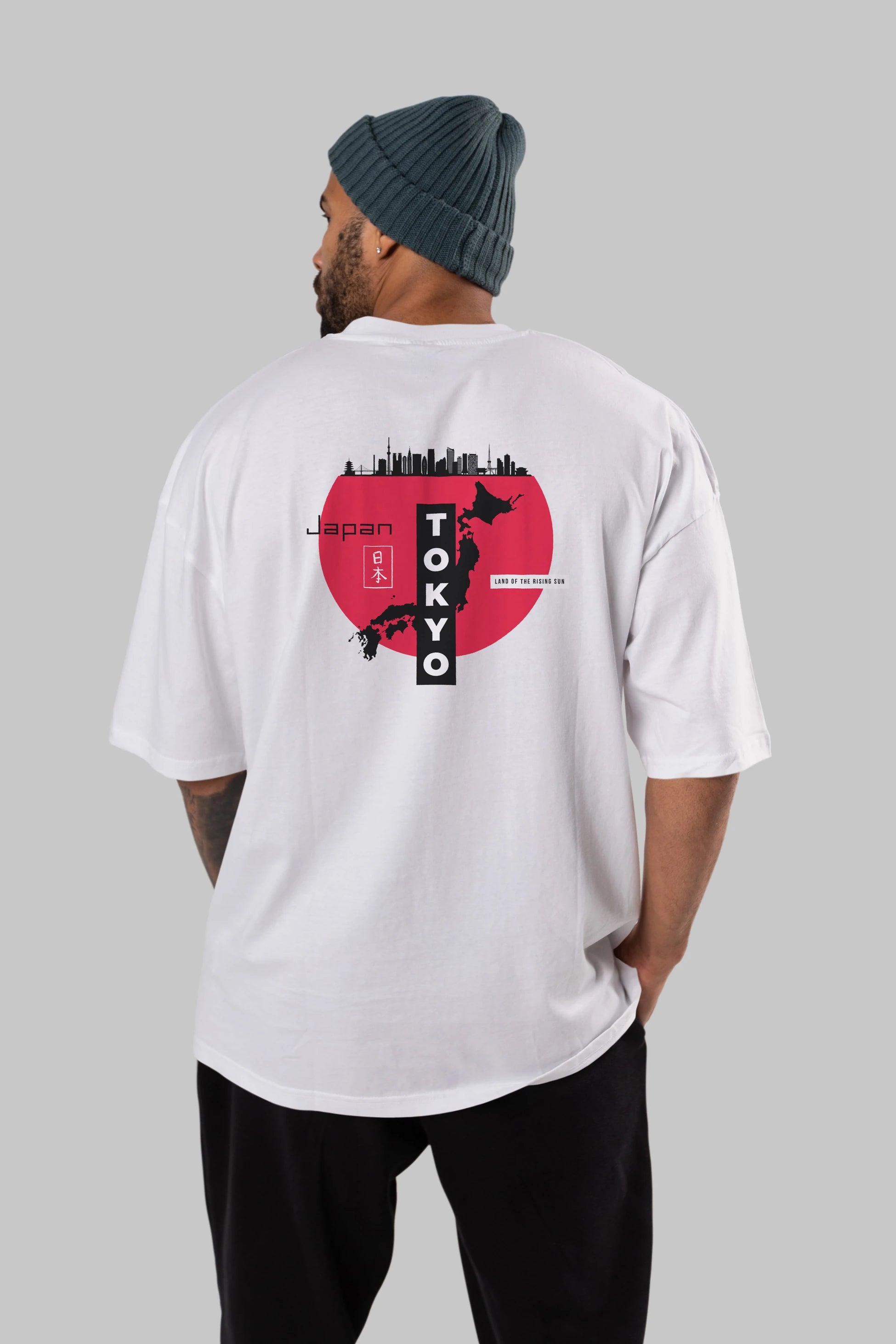 Japan Tokyo Arka Baskılı Oversize t-shirt Erkek Kadın Unisex