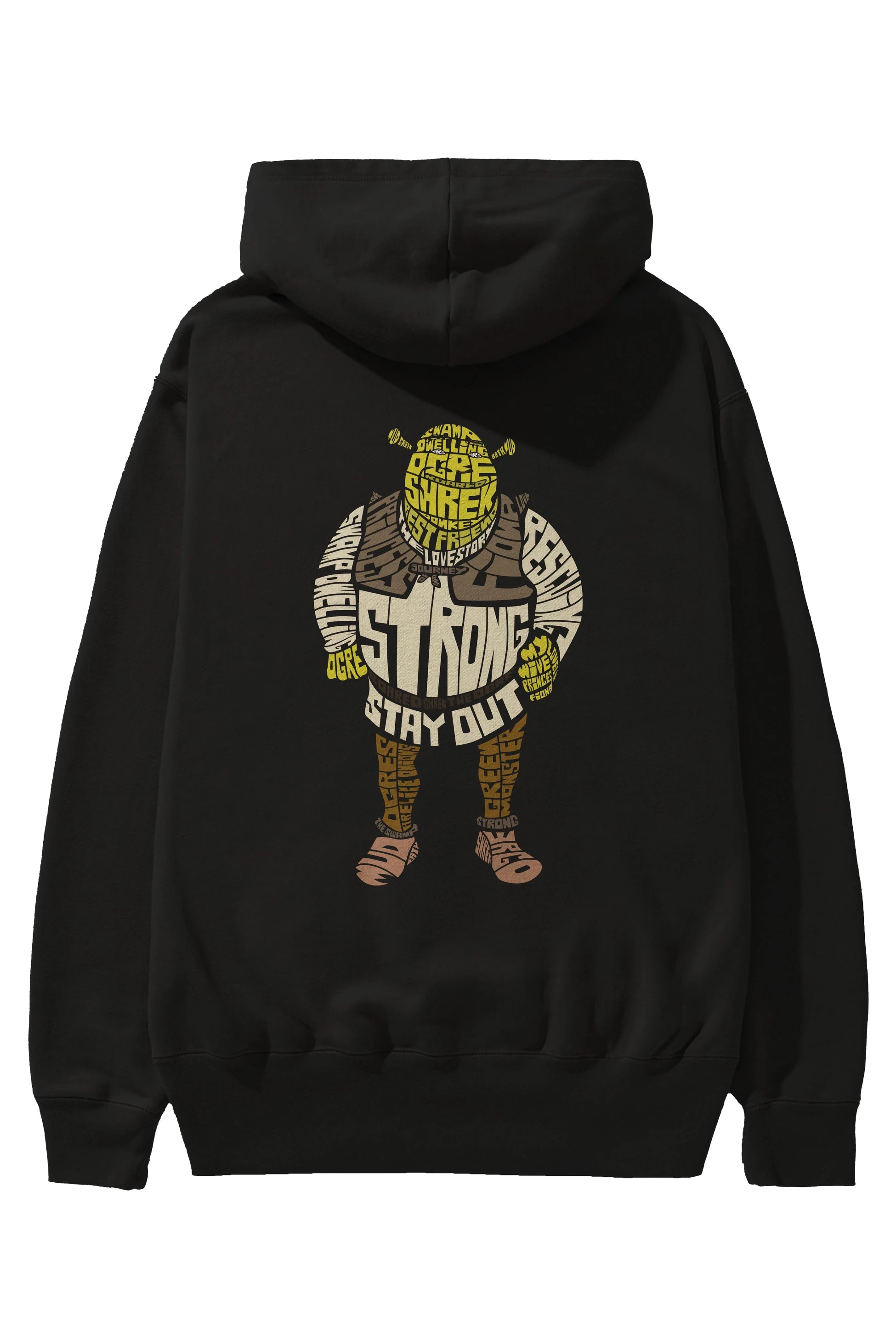 Shrek Arka Baskılı Hoodie Oversize Kapüşonlu Sweatshirt Erkek Kadın Unisex