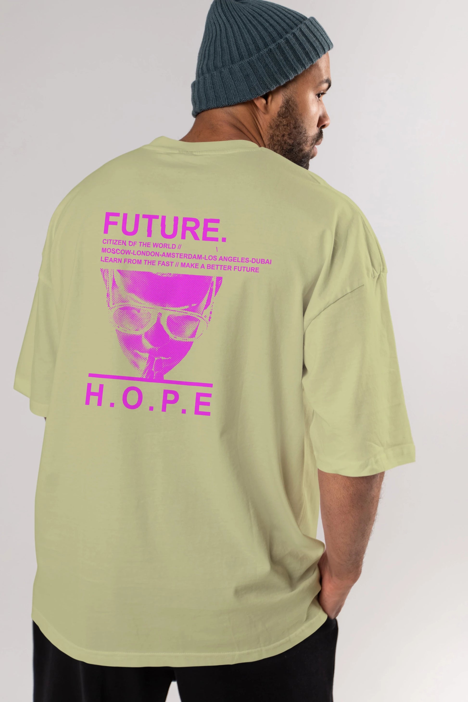 Future Hope Arka Baskılı Oversize t-shirt Erkek Kadın Unisex