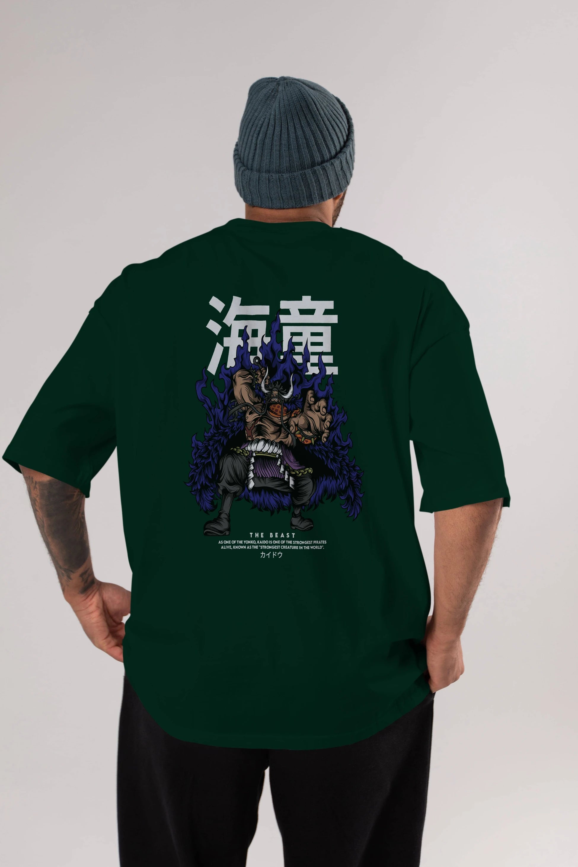 Kaido Anime Arka Baskılı Oversize t-shirt Erkek Kadın Unisex
