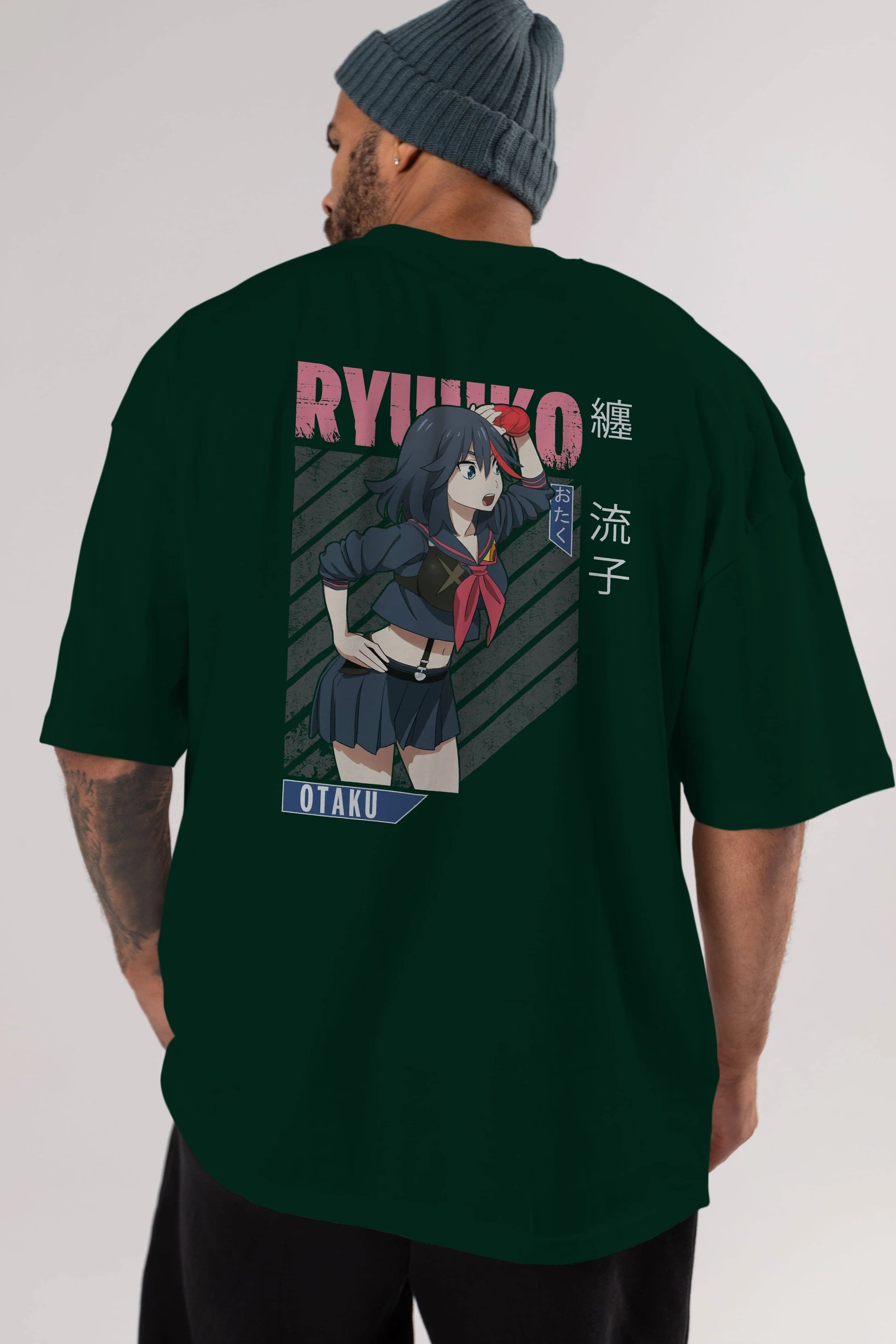 Ryuuko Matoi 6 Anime Arka Baskılı Oversize t-shirt Erkek Kadın Unisex