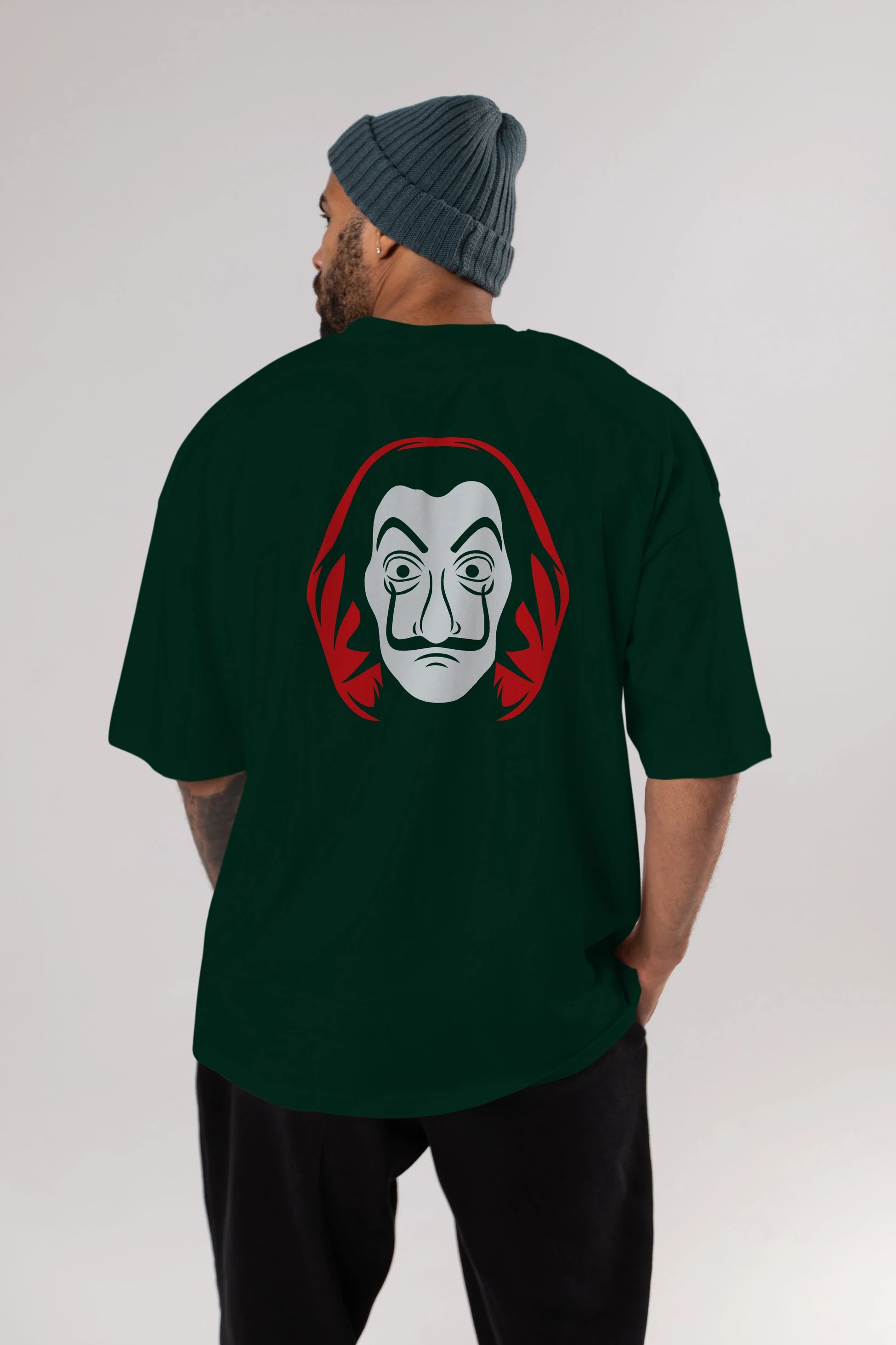 La Casa De Papel (8) Arka Baskılı Oversize t-shirt Erkek Kadın Unisex %100 Pamuk Bisiklet Yaka tişort
