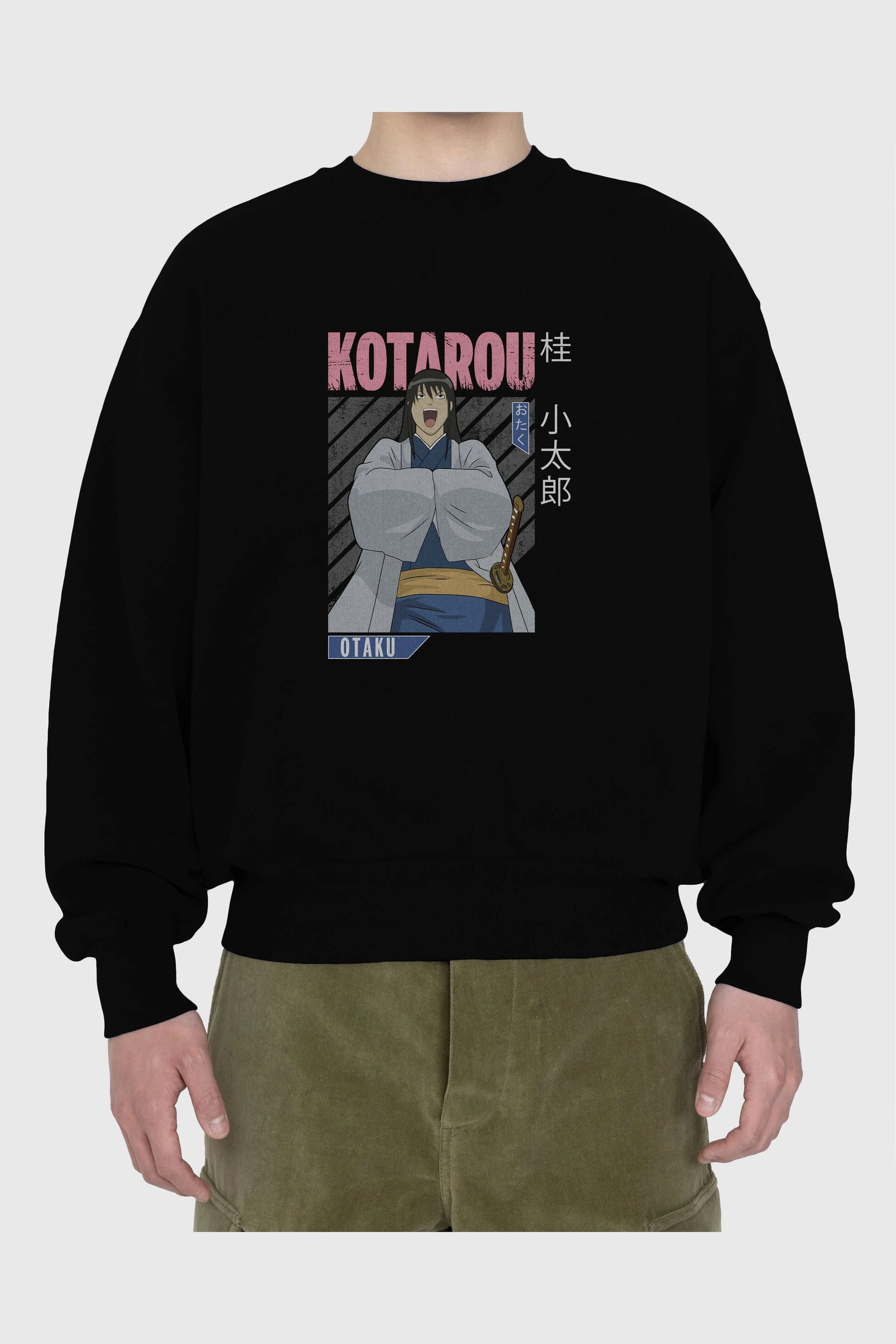 Kotarou Katsura GINTAMA 1 Anime Ön Baskılı Oversize Sweatshirt Erkek Kadın Unisex