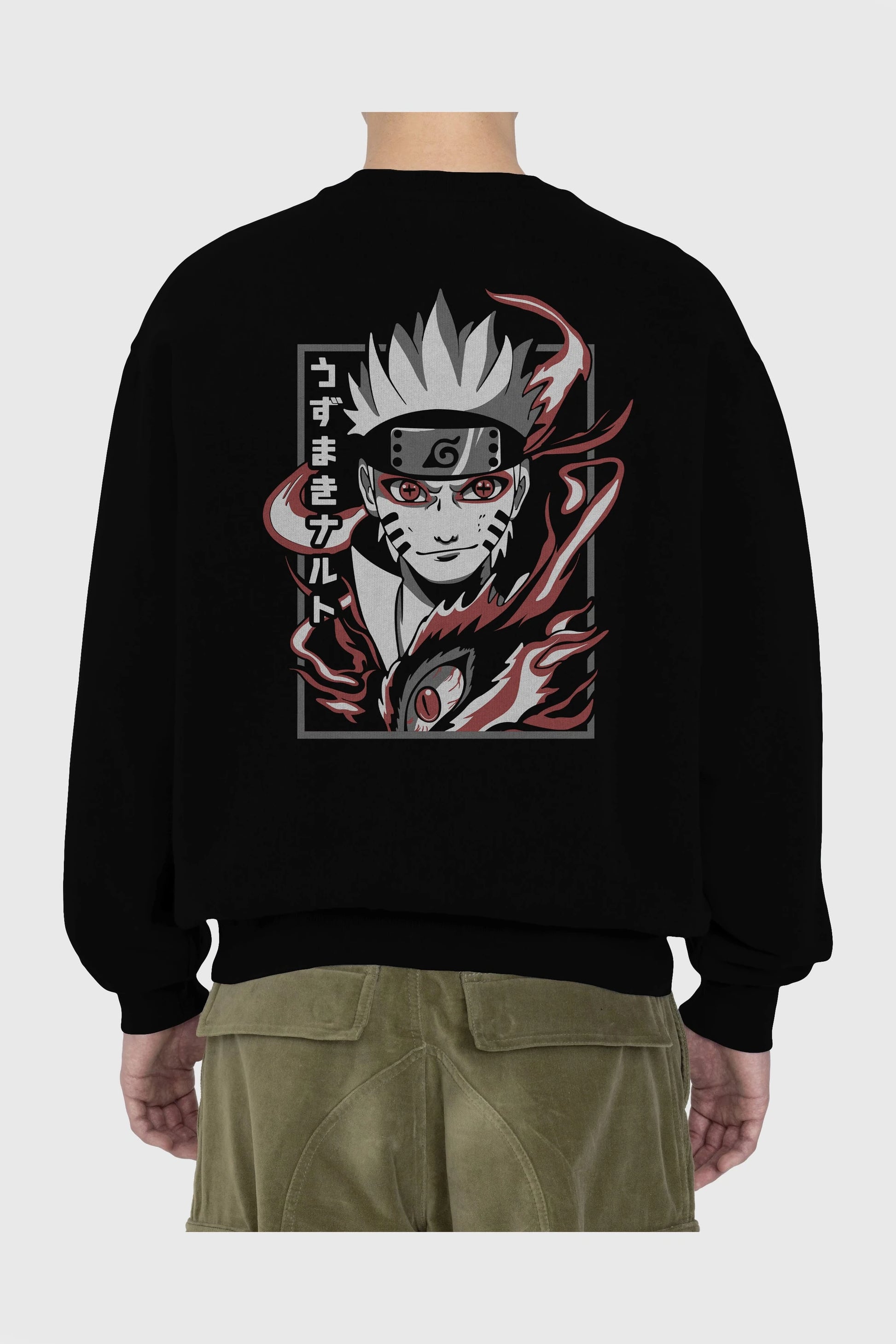 NarutoMod Anime Arka Baskılı Oversize Sweatshirt Erkek Kadın Unisex