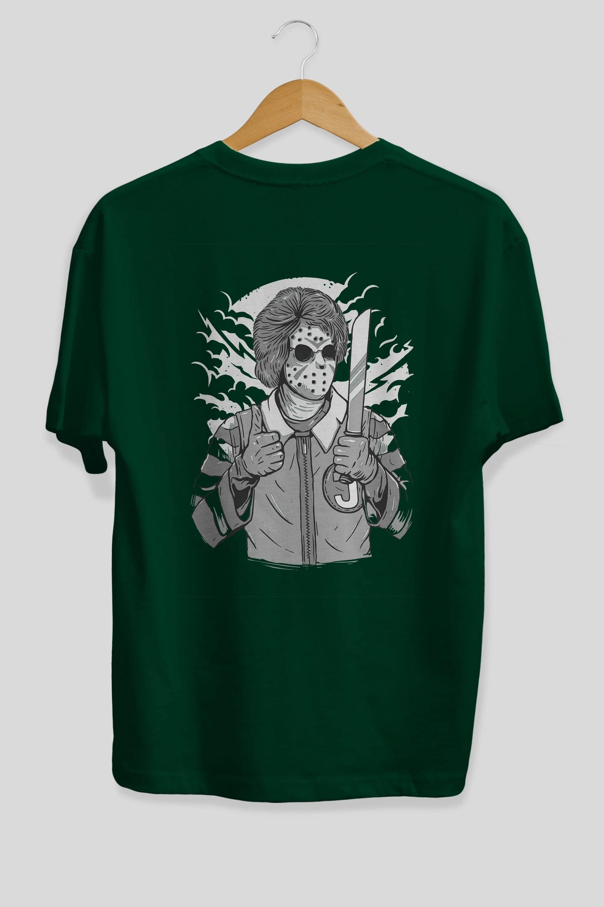 Clown Killer Arka Baskılı Oversize t-shirt Erkek Kadın Unisex %100 Pamuk