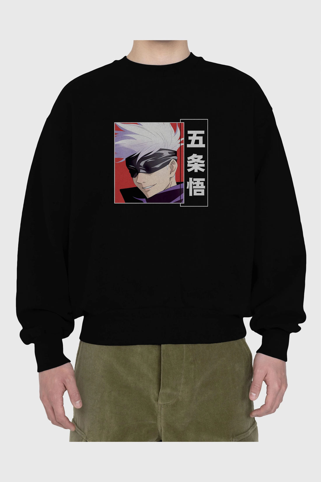 SATORU GOJO Anime Ön Baskılı Oversize Sweatshirt Erkek Kadın Unisex