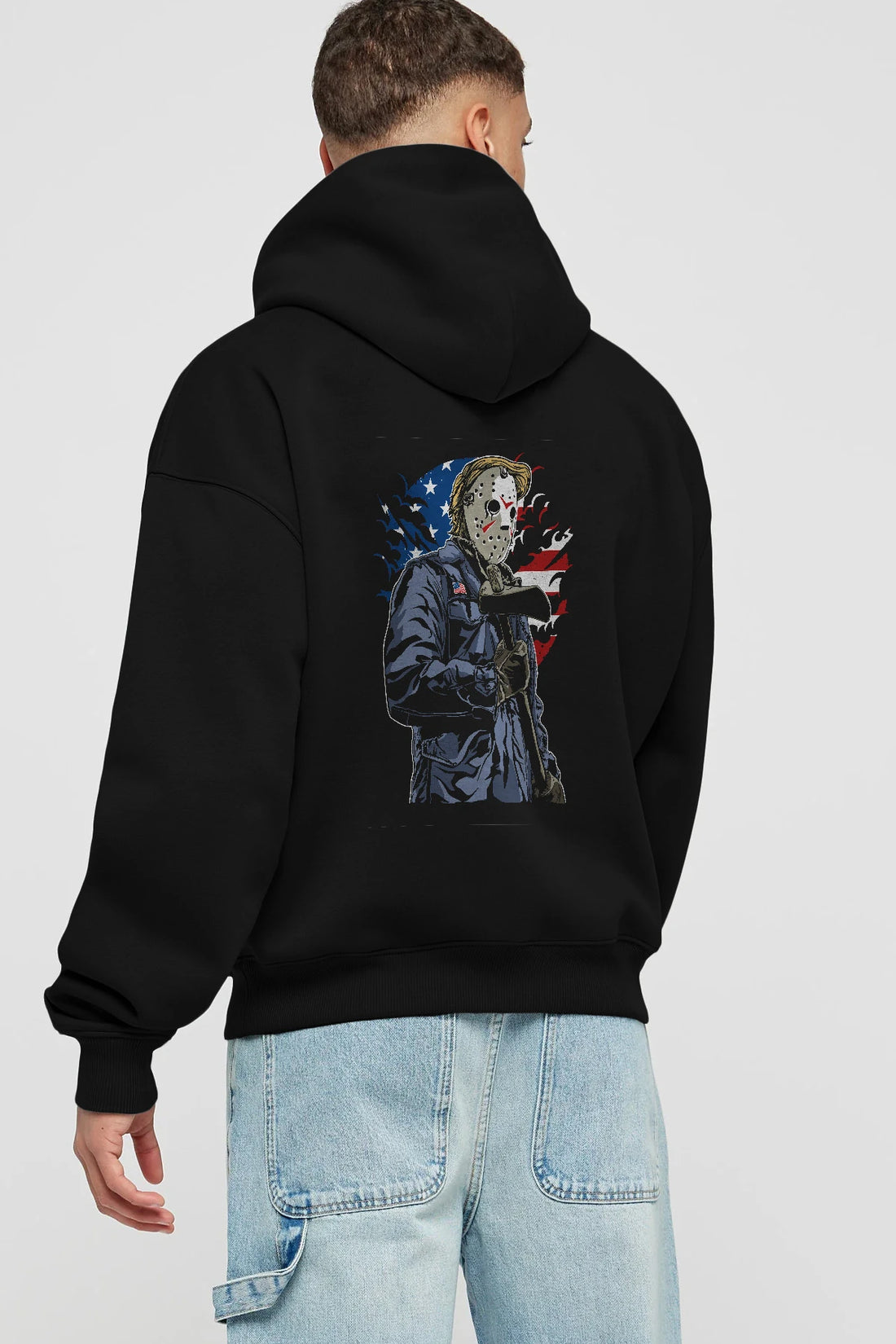 American Killer Arka Baskılı Hoodie Oversize Kapüşonlu Sweatshirt Erkek Kadın Unisex