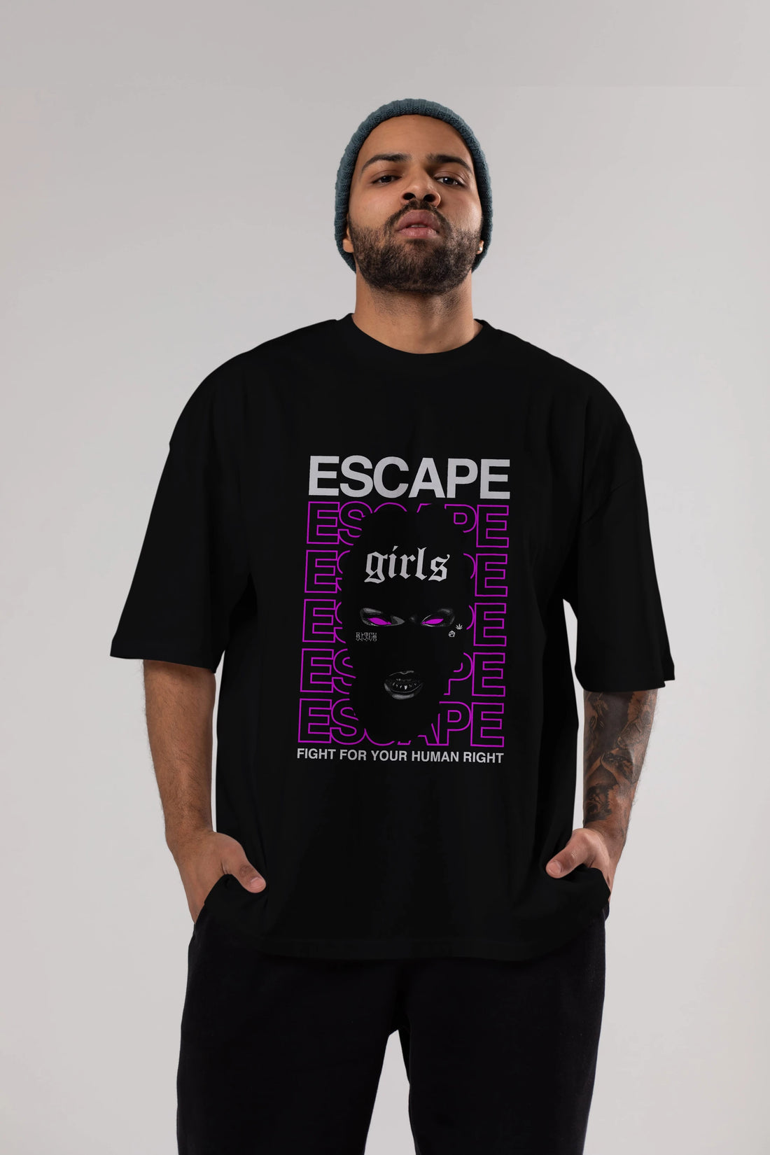 Escape Girl Ön Baskılı Oversize t-shirt Erkek Kadın Unisex
