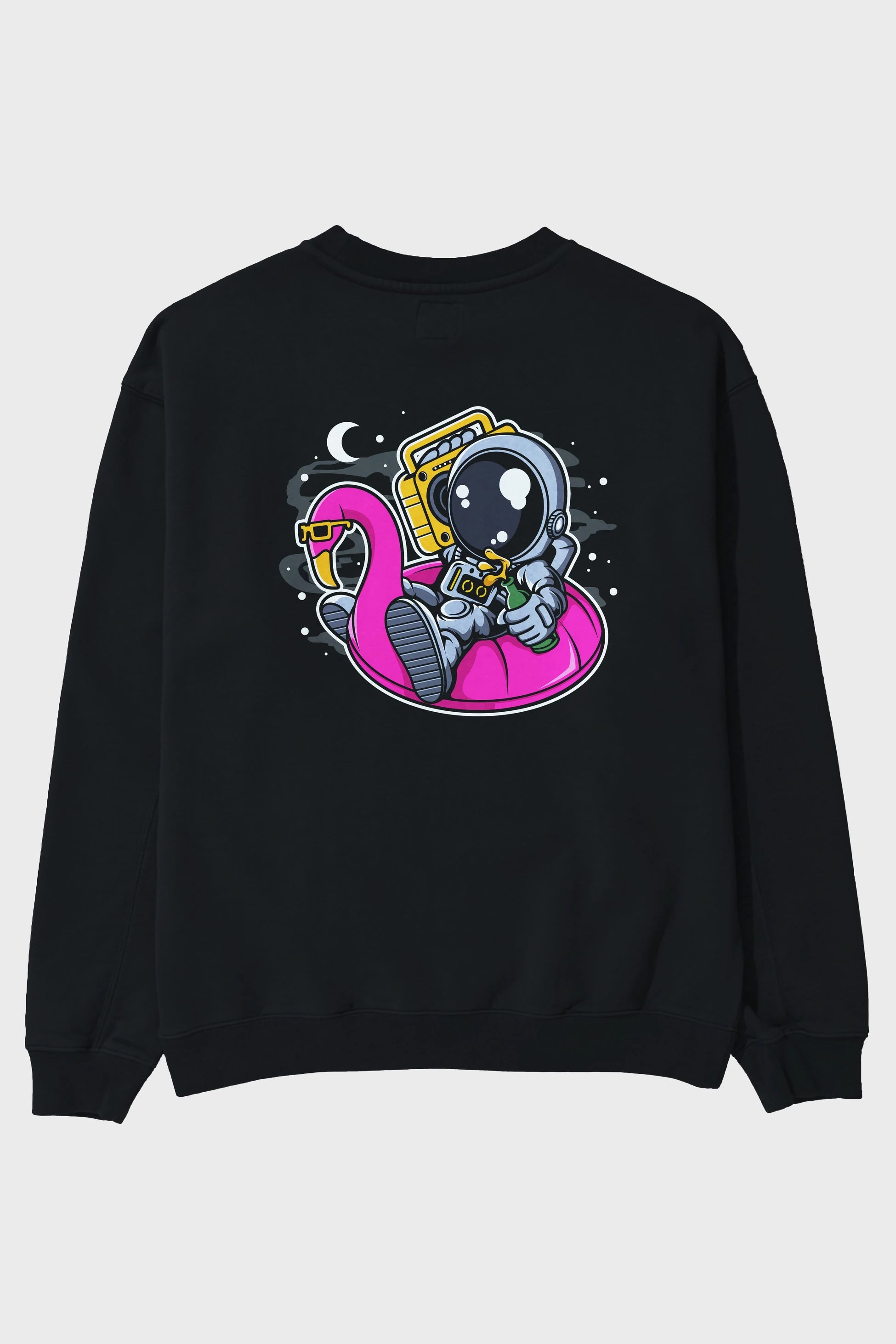 Astronaut Floaties Ballon Arka Baskılı Oversize Sweatshirt Erkek Kadın Unisex
