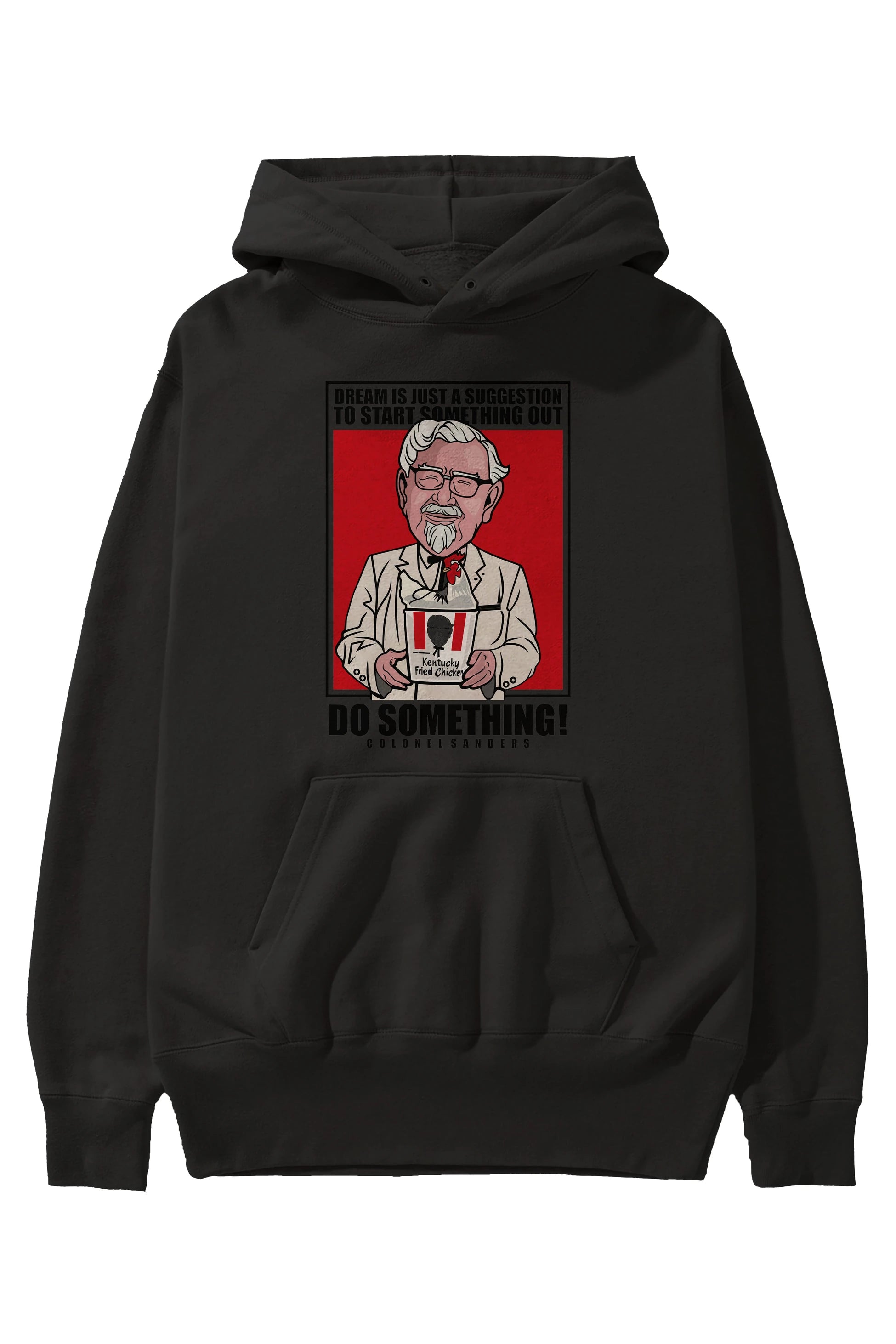 Colonel Sanders Ön Baskılı Hoodie Oversize Kapüşonlu Sweatshirt Erkek Kadın Unisex