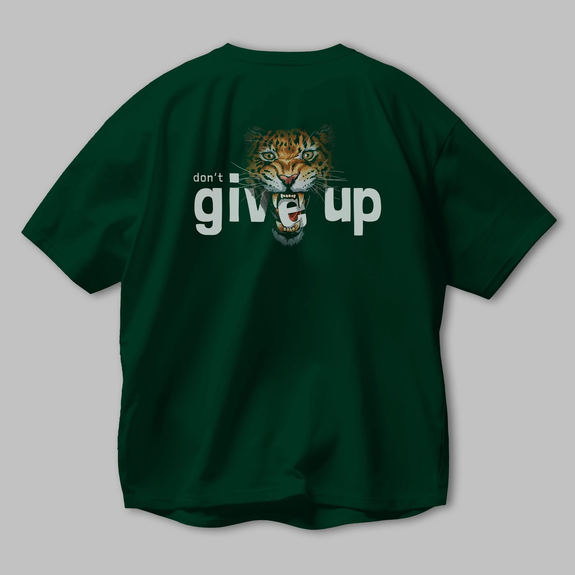 Teddy Bear Dont Give Up Arka Baskılı Oversize t-shirt Erkek Kadın Unisex %100 Pamuk