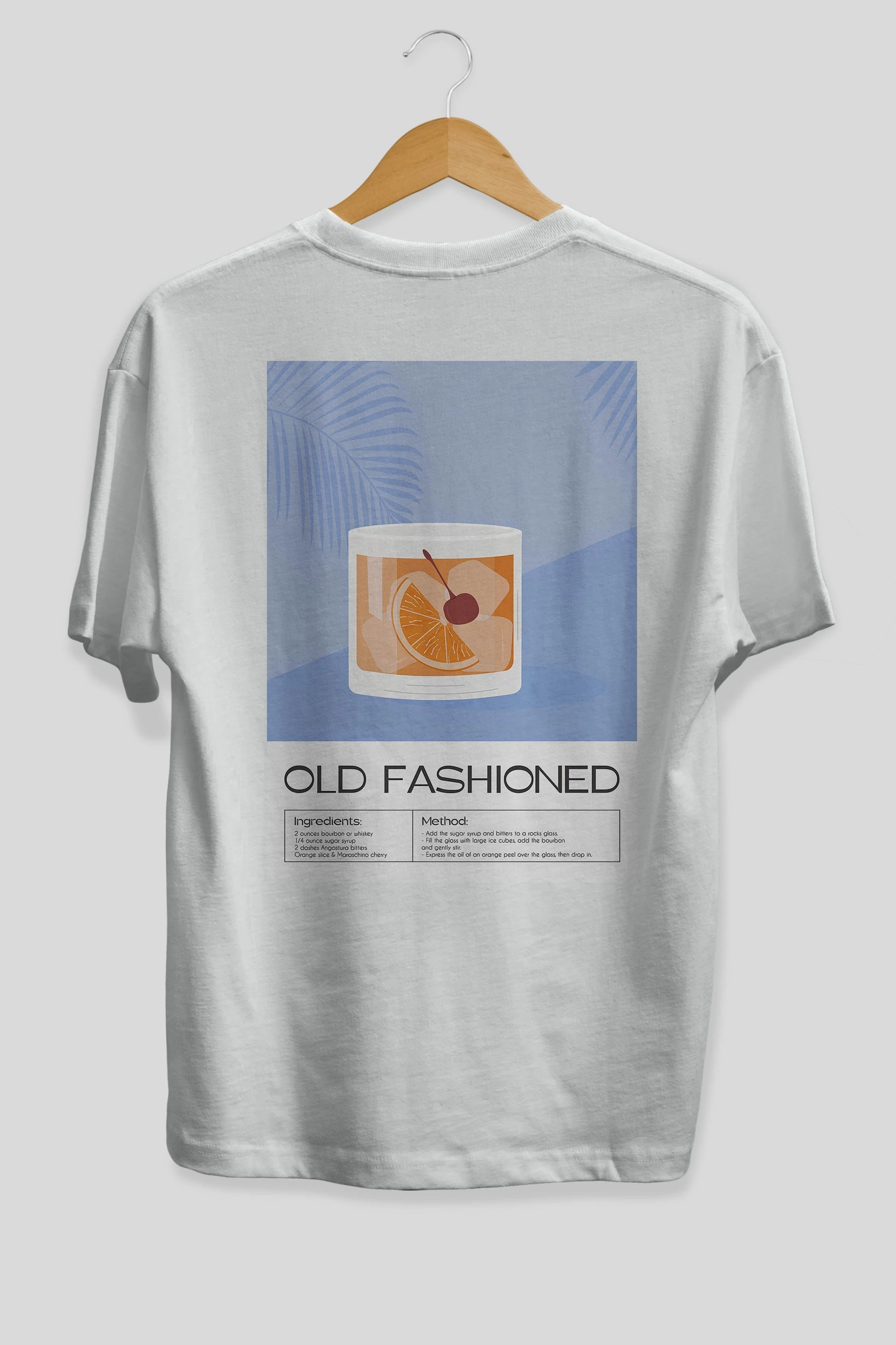 Old Fashioned 3 Arka Baskılı Oversize t-shirt Erkek Kadın Unisex %100 Pamuk Bisiklet Yaka tişort