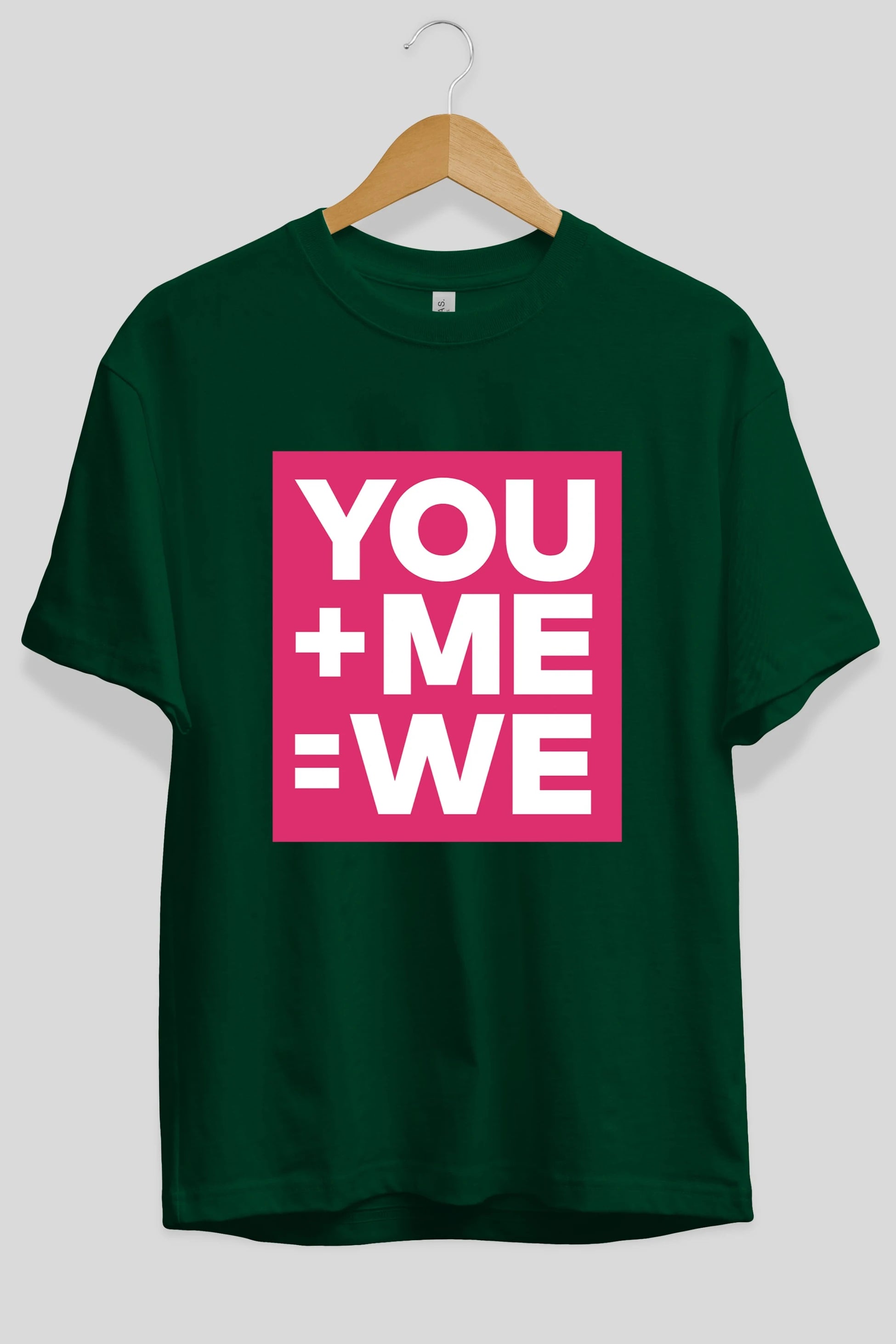 You Me We Yazılı Ön Baskılı Oversize t-shirt Erkek Kadın Unisex