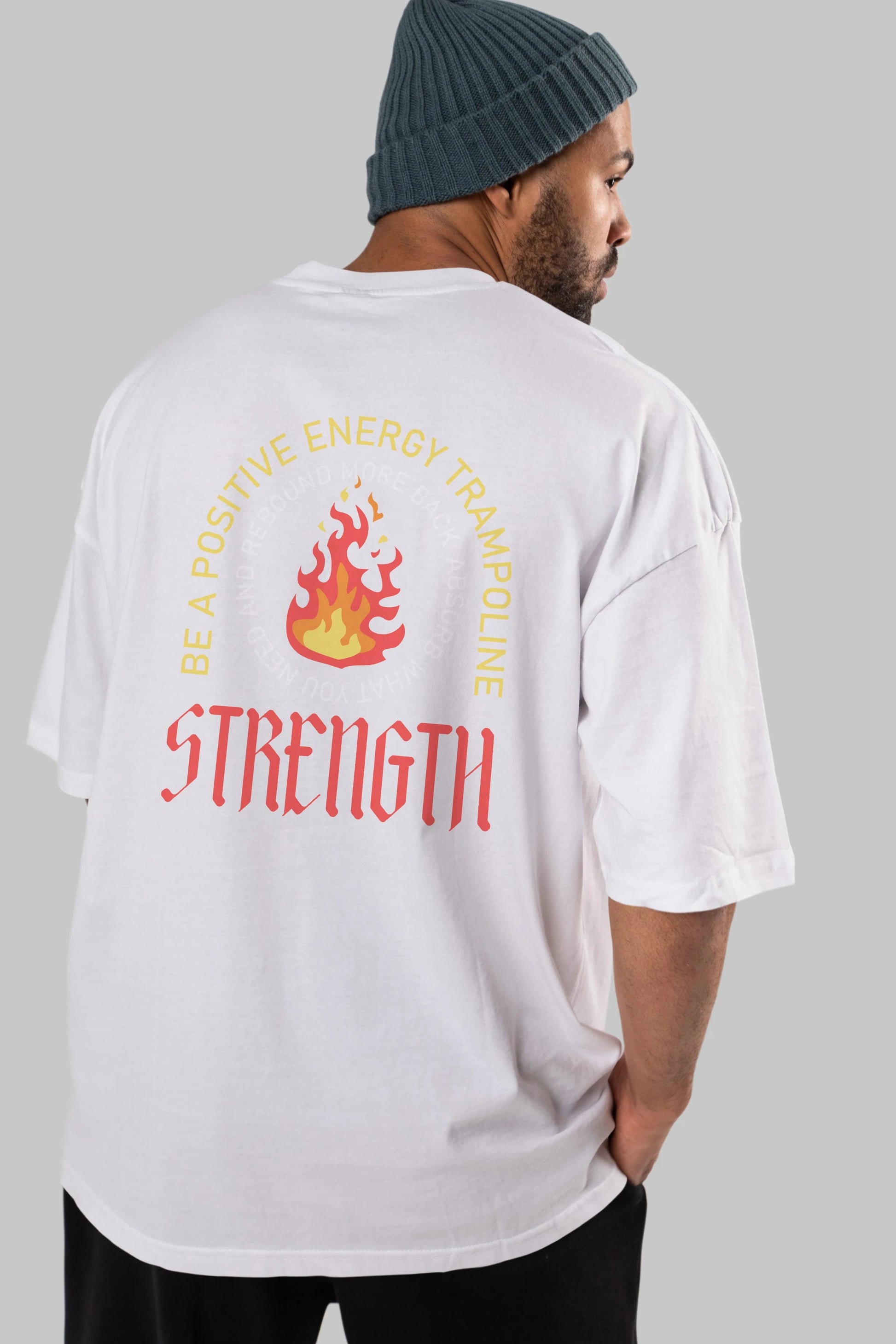Positive Energy Arka Baskılı Oversize t-shirt Erkek Kadın Unisex