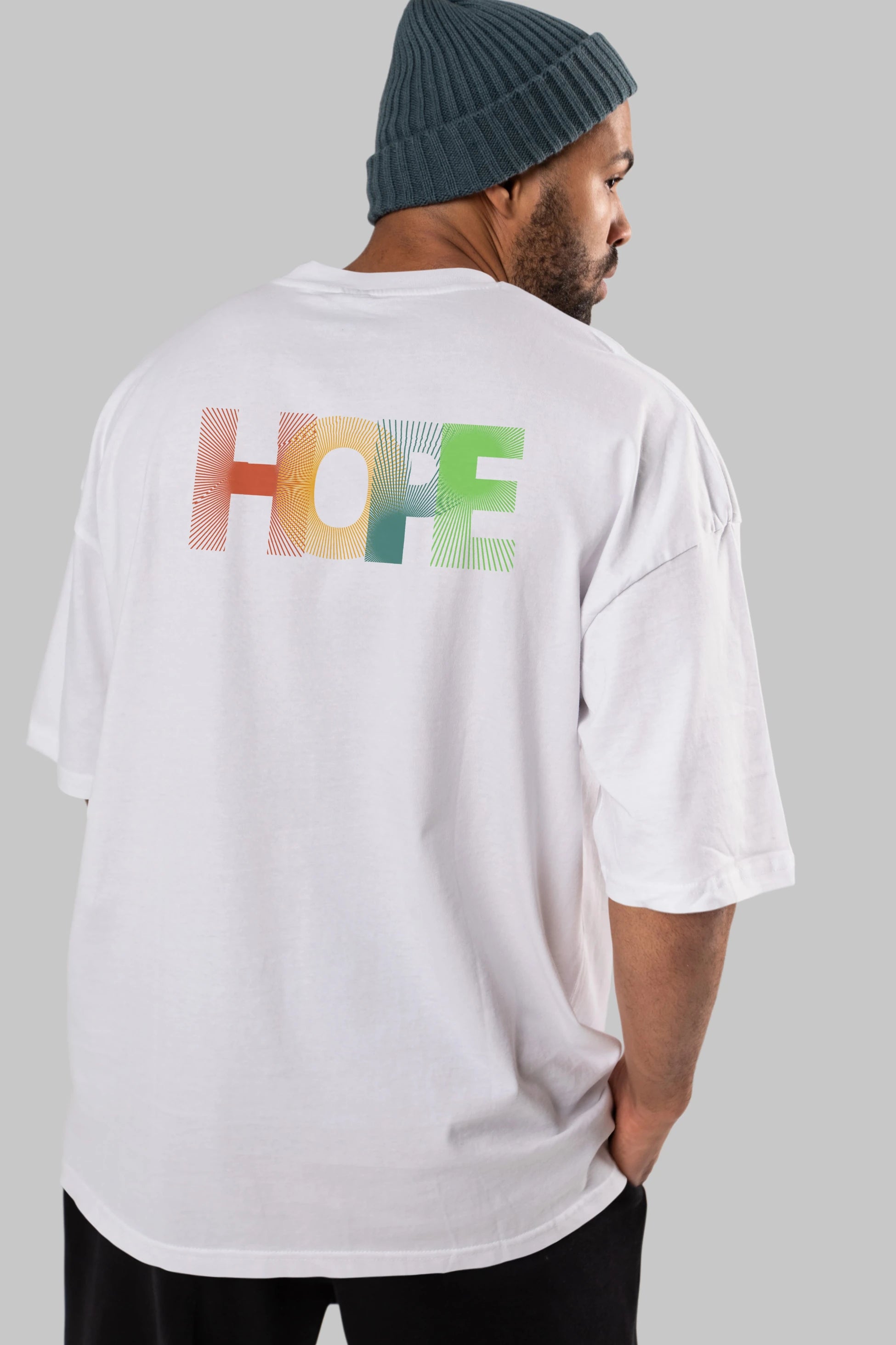 Hope Arka Baskılı Oversize t-shirt Erkek Kadın Unisex