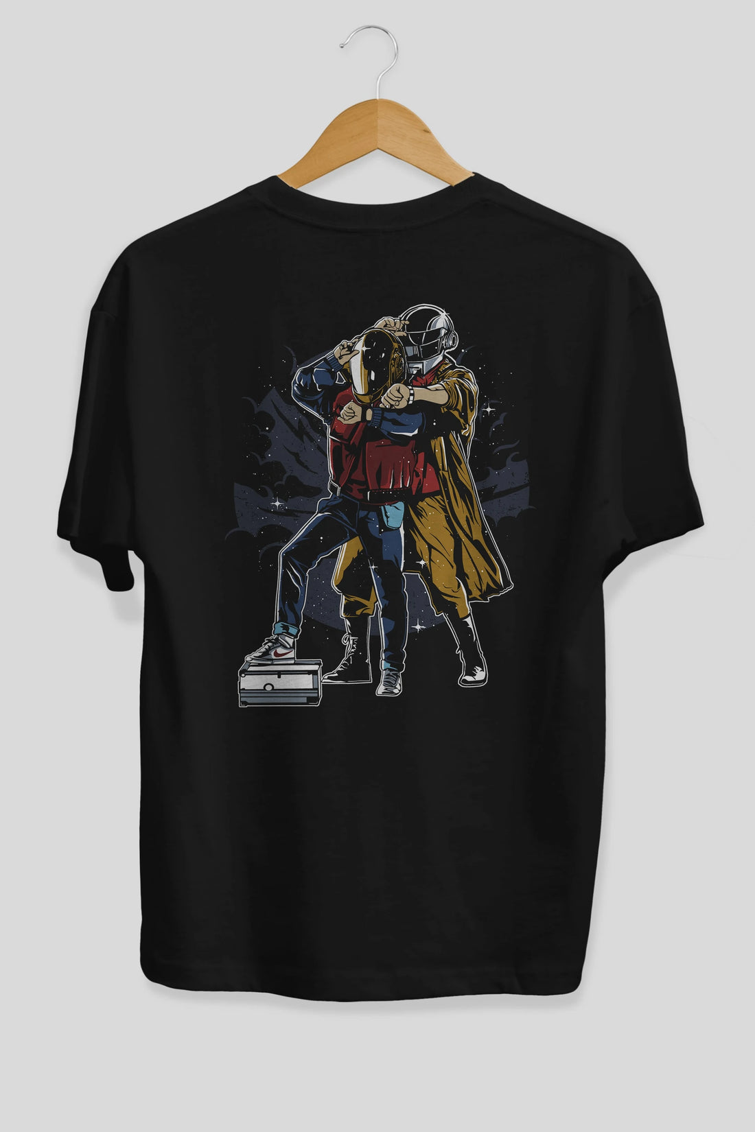 Back To The Beat Arka Baskılı Oversize t-shirt Erkek Kadın Unisex %100 Pamuk