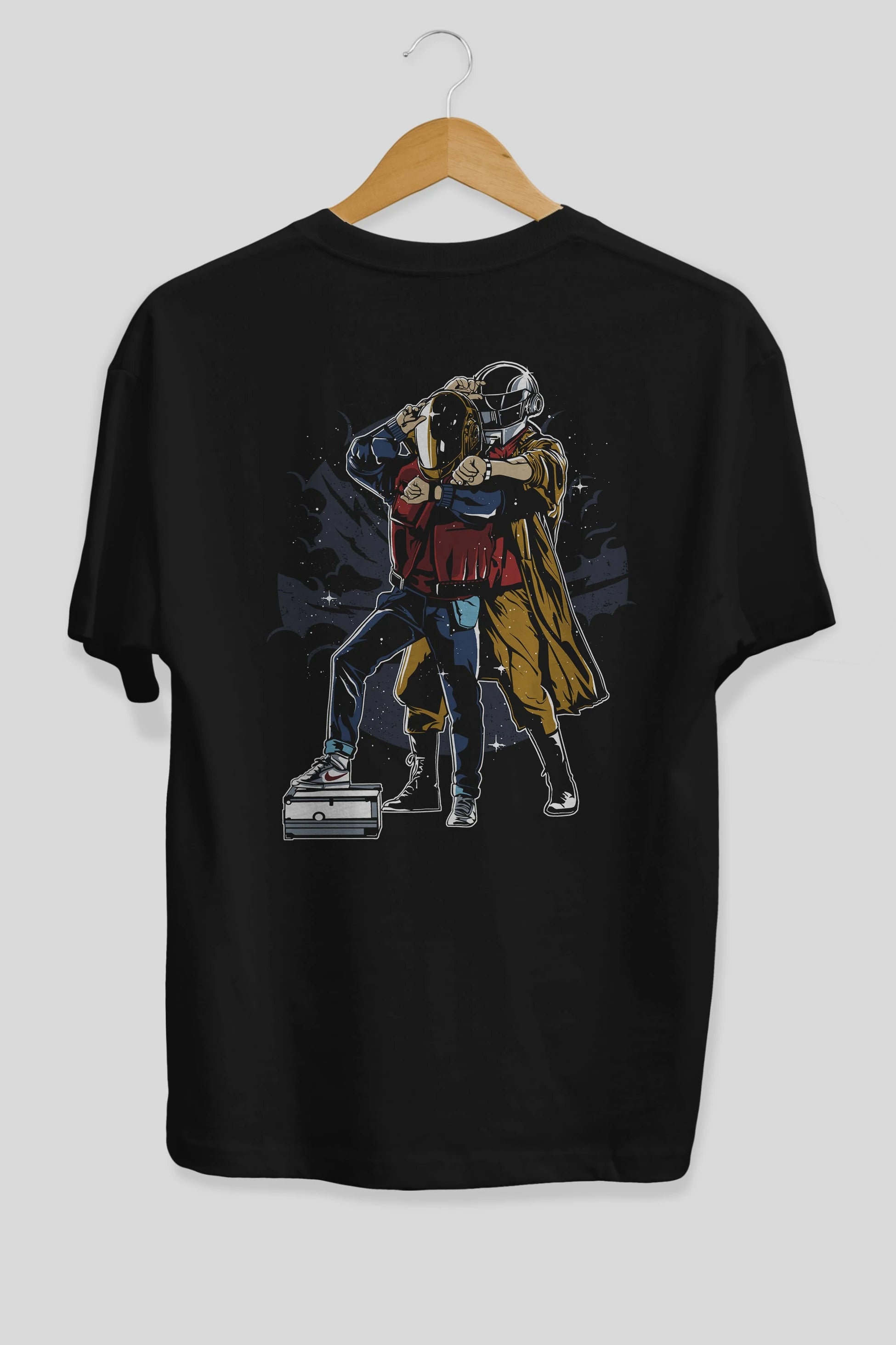 Back To The Beat Arka Baskılı Oversize t-shirt Erkek Kadın Unisex %100 Pamuk