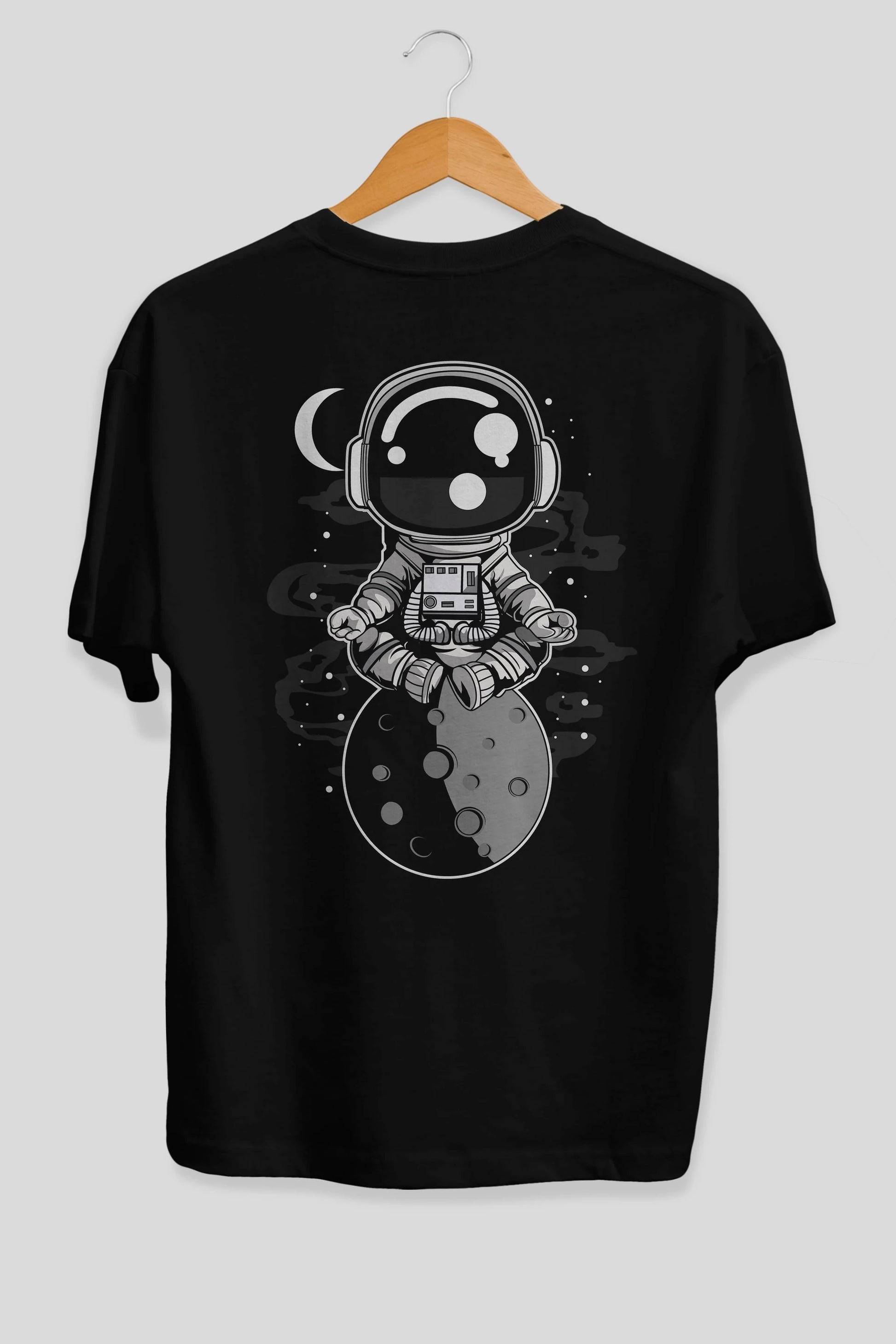 Astronaut Yoga Arka Baskılı Oversize t-shirt Erkek Kadın Unisex