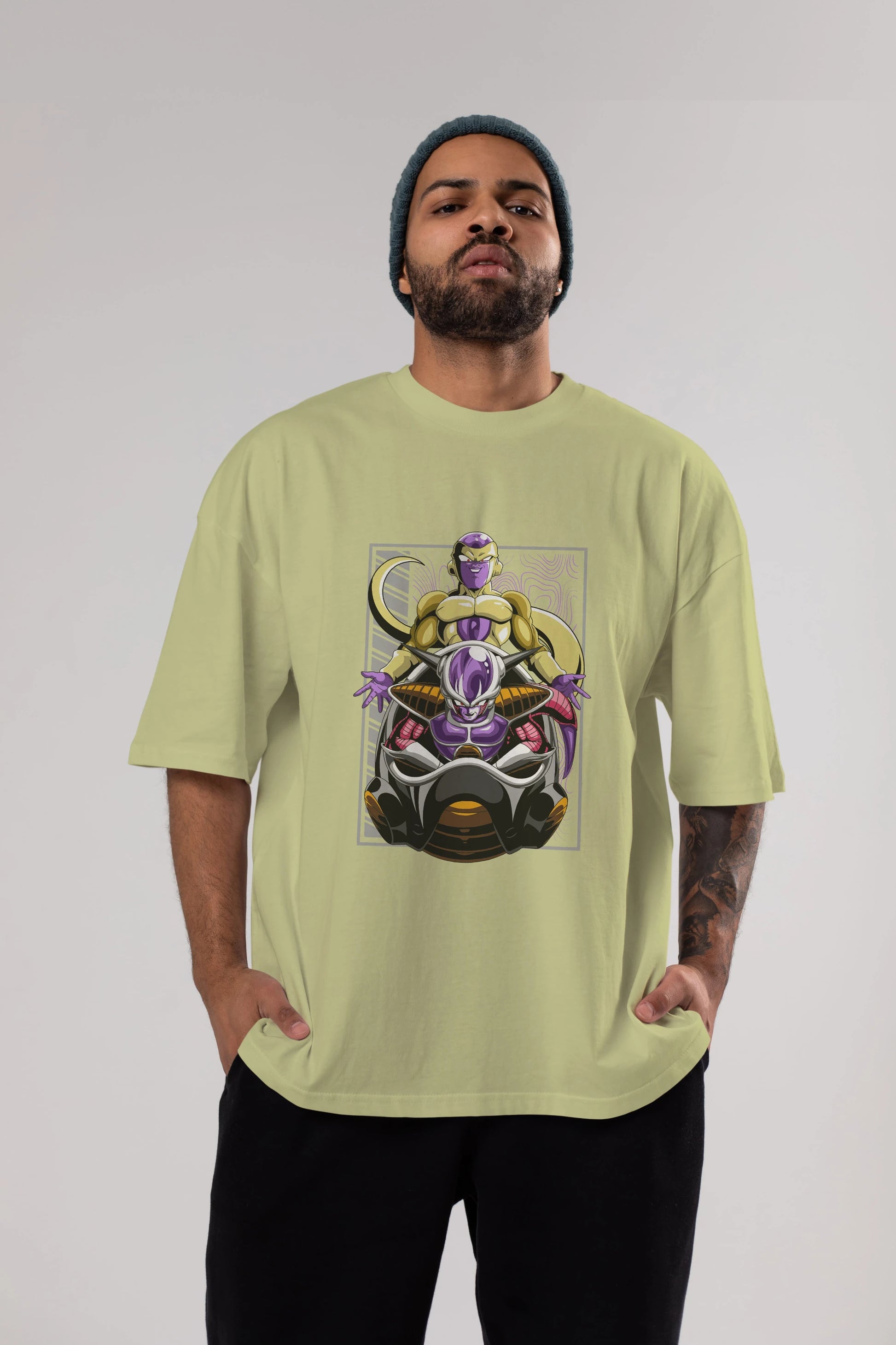 DragonBall Freezer Anime Ön Baskılı Oversize t-shirt %100 pamuk Erkek Kadın Unisex