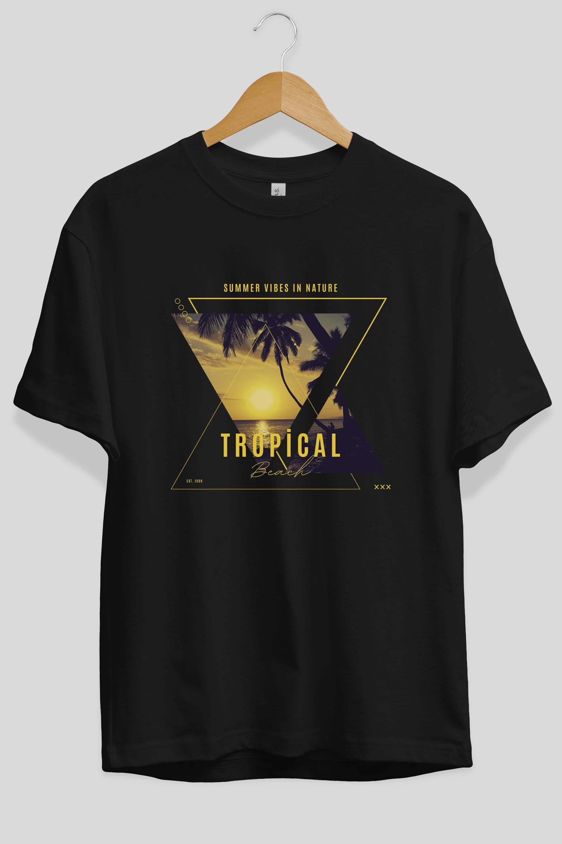 Summer Vibes Yazılı Ön Baskılı Oversize t-shirt Erkek Kadın Unisex