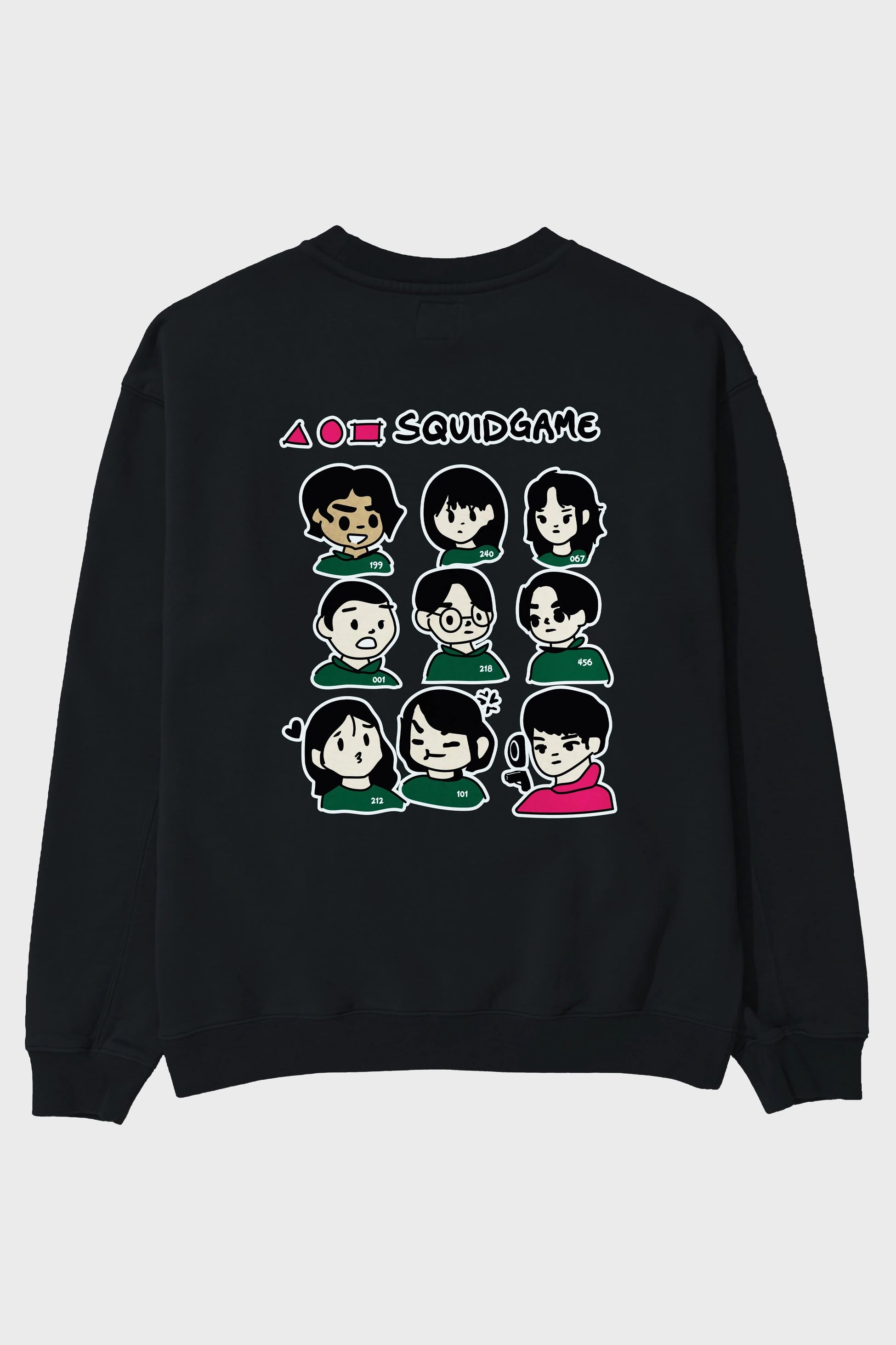Squid Game (3) Arka Baskılı Oversize Sweatshirt Erkek Kadın Unisex