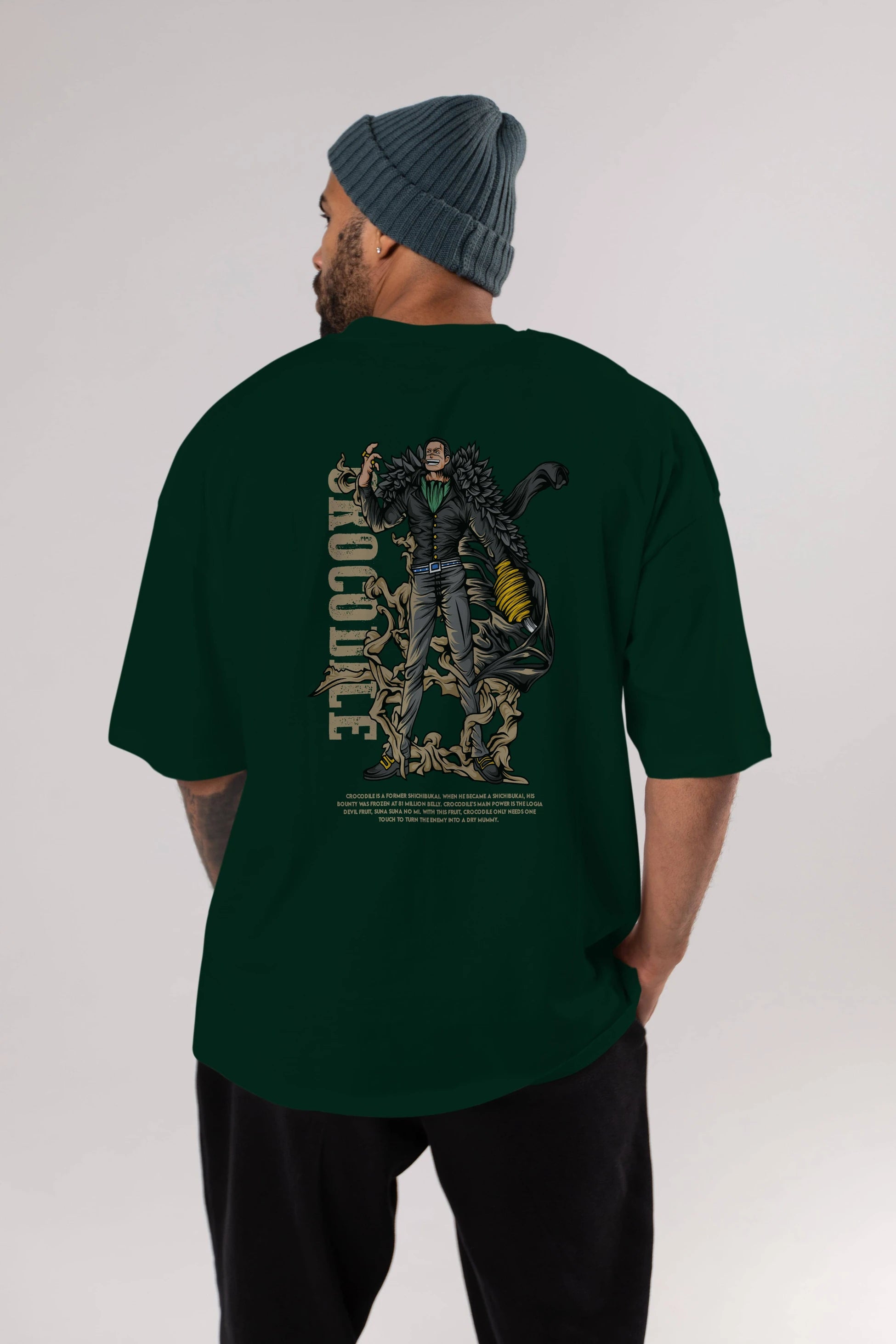 Crocodile Anime Arka Baskılı Oversize t-shirt Erkek Kadın Unisex