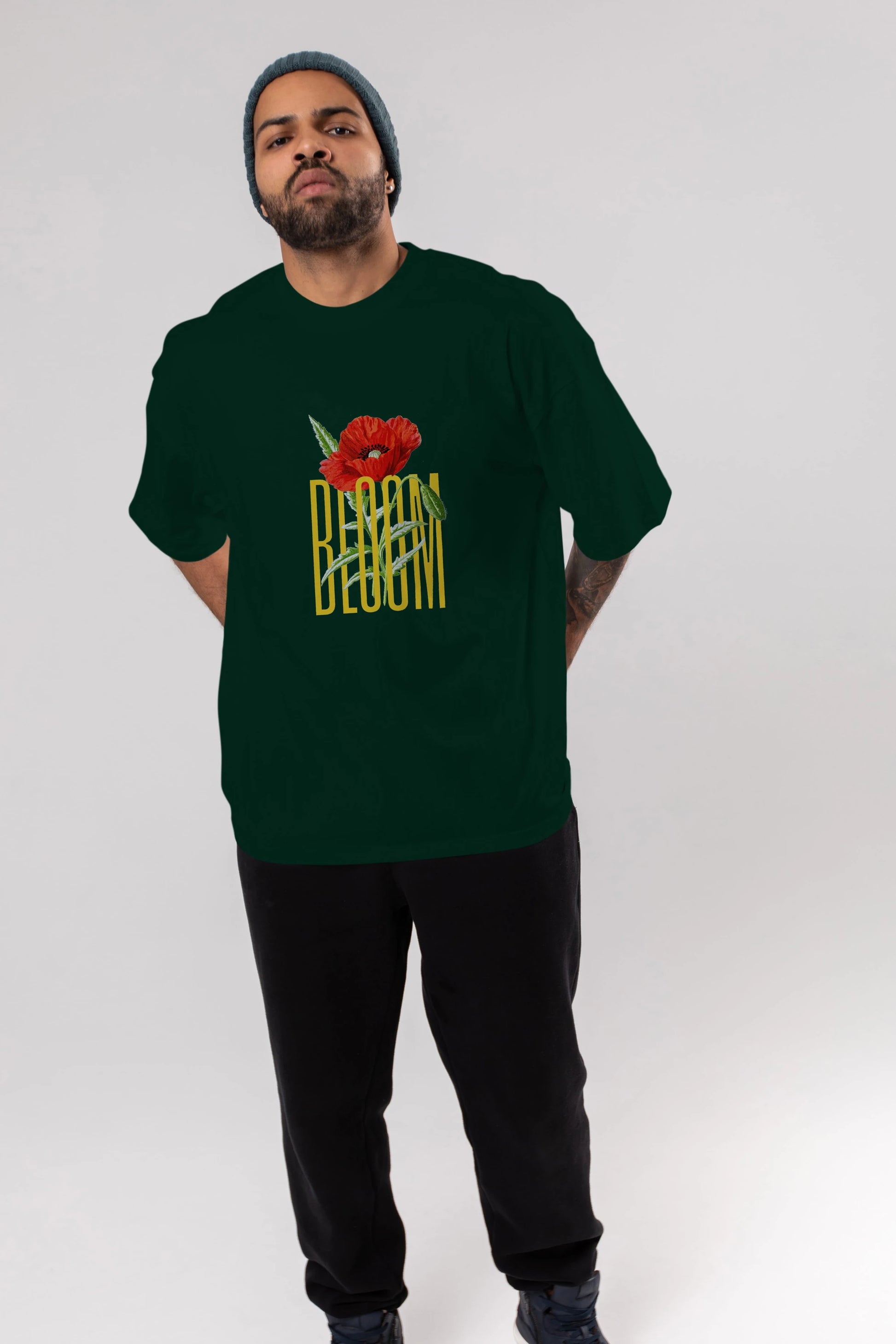 Bloom Flower Ön Baskılı Oversize t-shirt Erkek Kadın Unisex