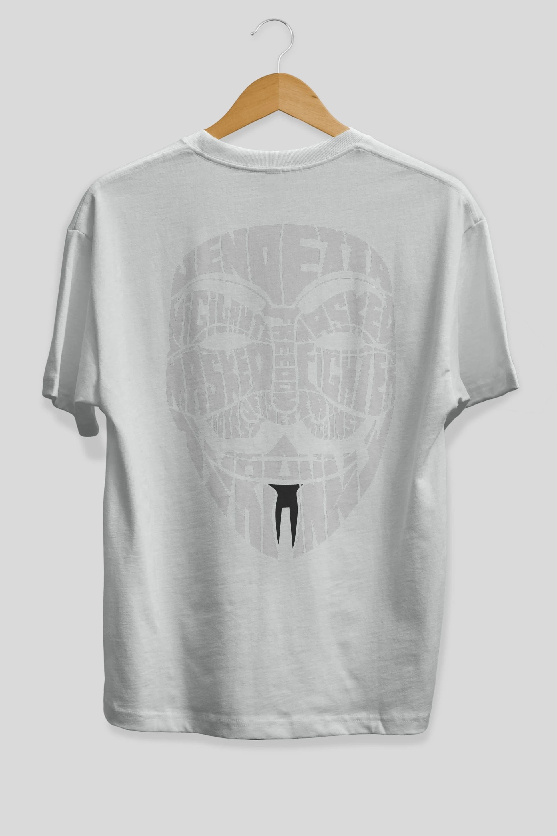 Vendetta Arka Baskılı Oversize t-shirt %100 pamuk Erkek Kadın Unisex
